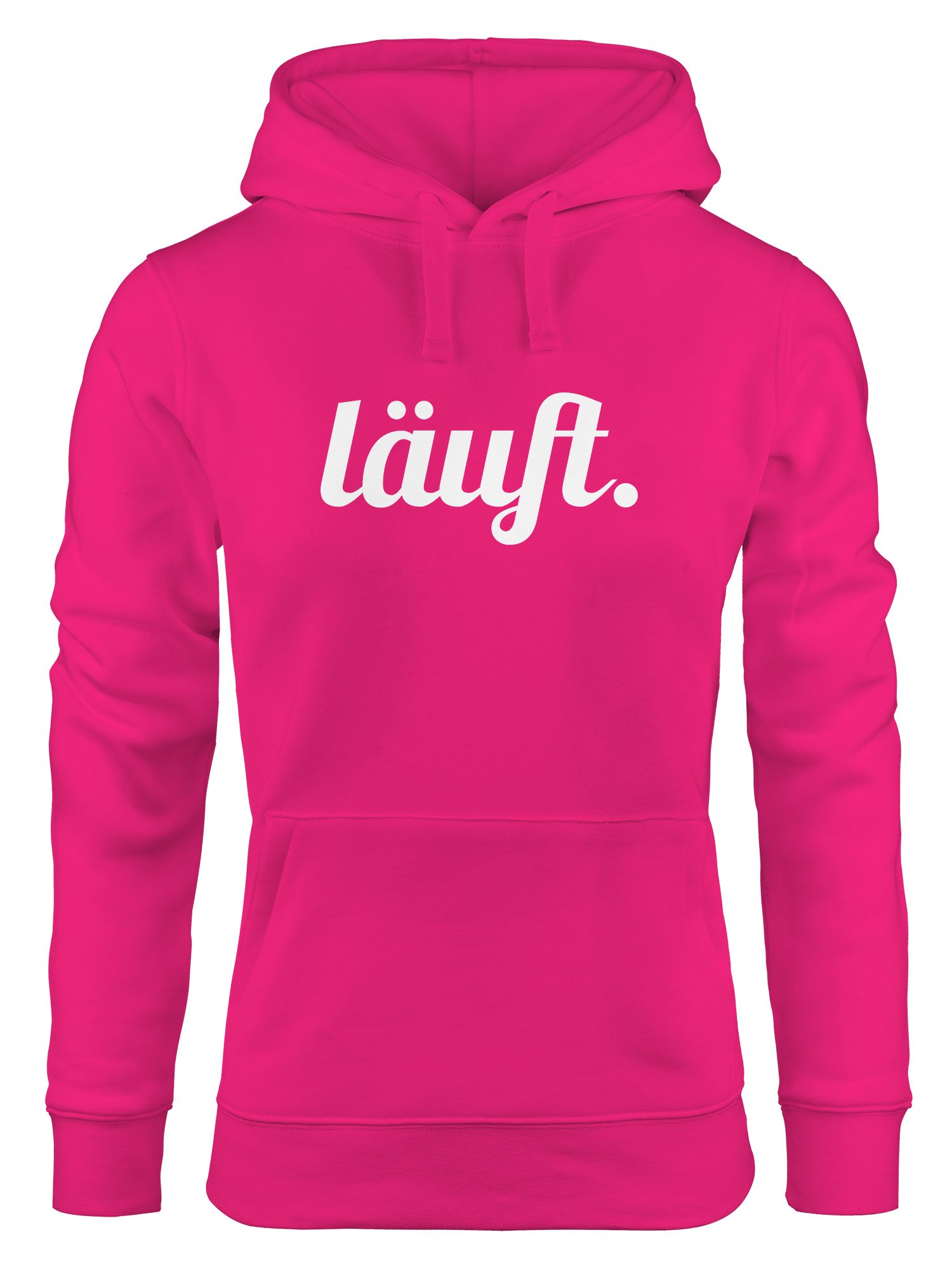MoonWorks weicher Hoodie für Damen mit läuft Spruch, Sweatshirt mit Kapuze Kapuzenpullover
