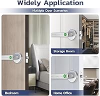 Vista 6 de Cerradura de puerta de huellas dactilares, perilla de puerta inteligente biométrica, cerradura de puerta inteligente de entrada sin llave con asa