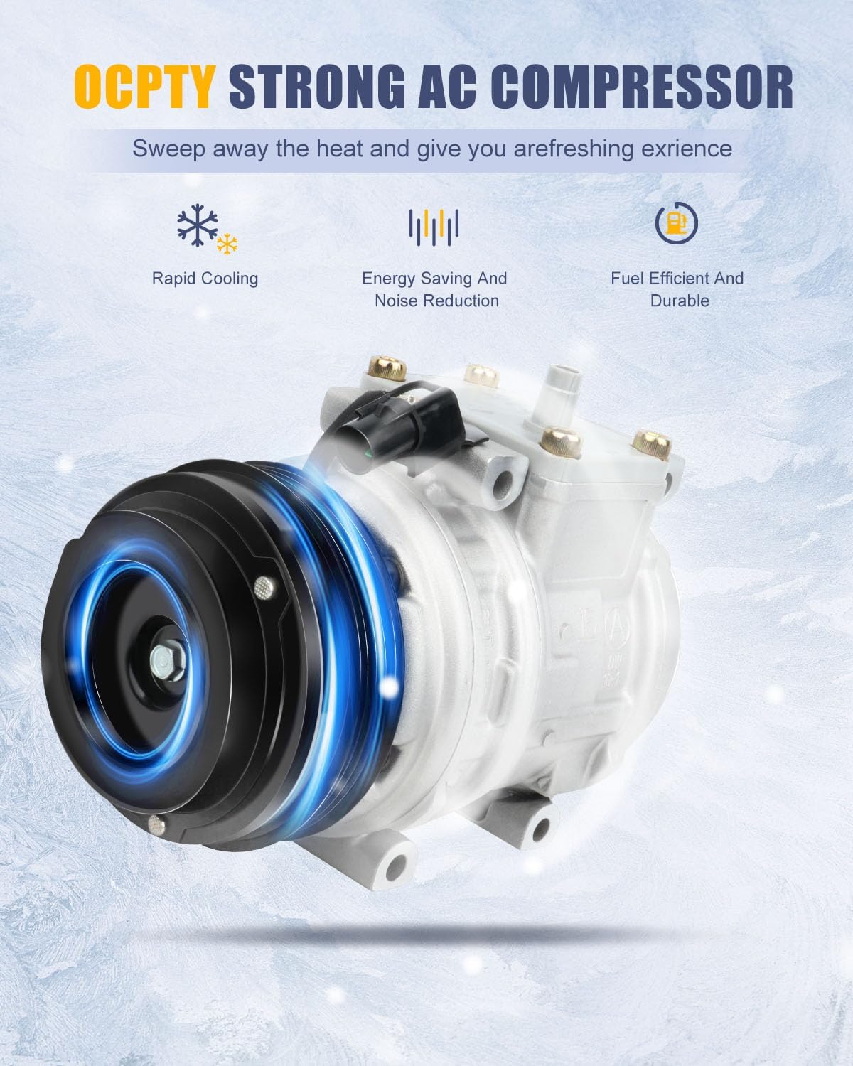 OCPTY AC Compressor for 1994-2004 for Toyota T100 2.7L for Toyota Tacoma 2.4L for Toyota Tacoma 2.7L 1521040 1021009 1121009 1221009 638810 4710222 4711222 77335 78335 2041649