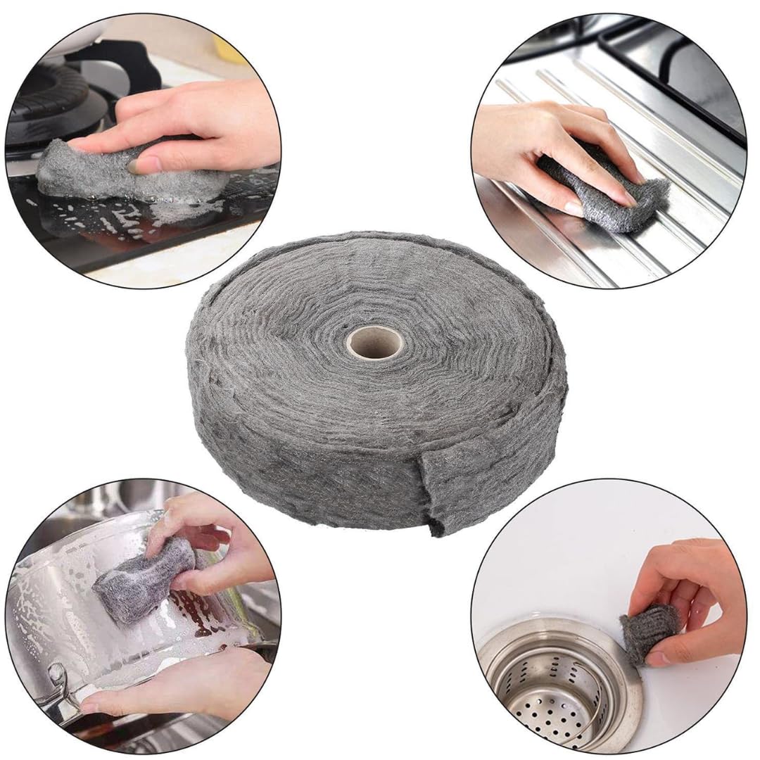 Amazon Steel wool 1 Kg (4 Inches X 40 Feet) - Fill Fabric DIY Kit, Coarse Wire Wool Hardware Cloth, Gap Blocker, Keep Mice Away From Holes/Siding/Pipeline/Vents In Garden, House 1