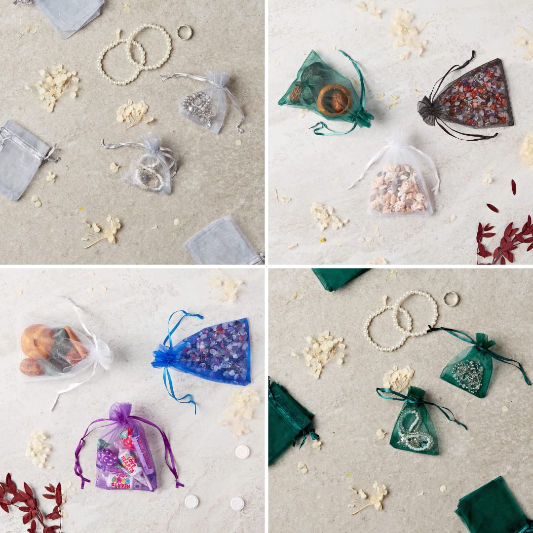 Sacchetti Regalo In Organza 7x9 Cm - Pack Da 50 Pezzi, Per Bomboniere, Gioielli E Feste (Blu Reale) - Foto 5