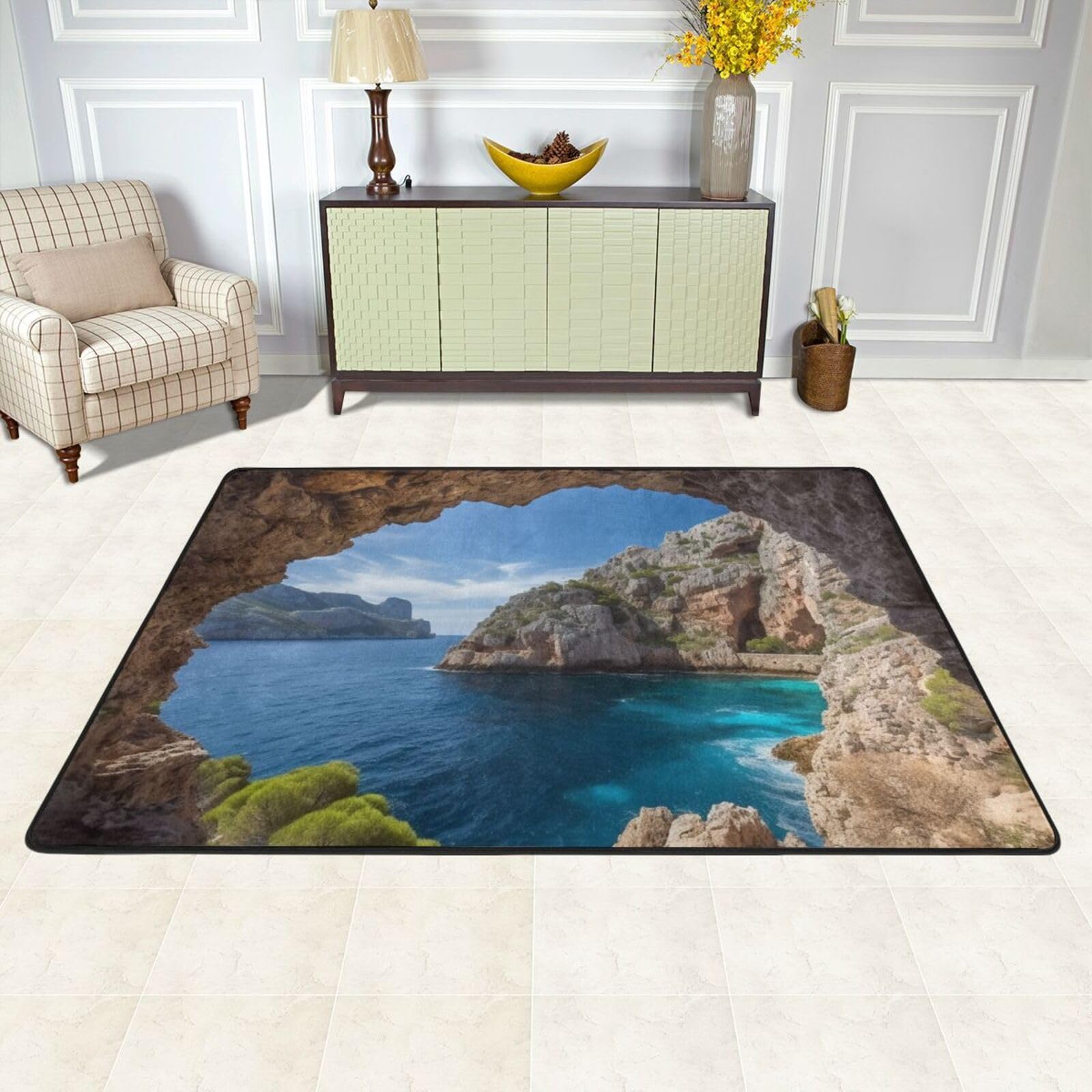 Tapis antidérapant lavable 91x61 cm anti-glissade pour cuisine et buanderie