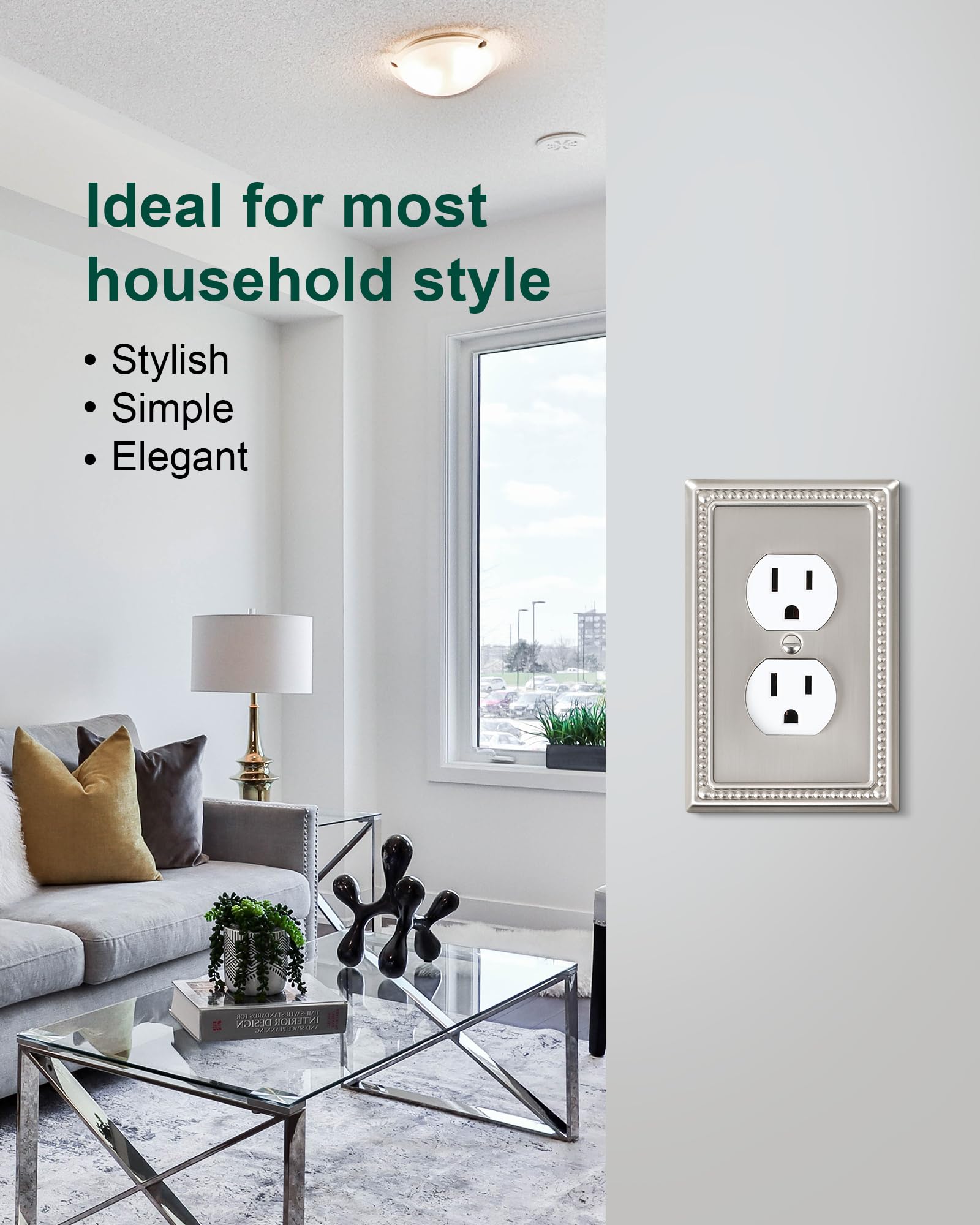 Brushed Nickel Outlet Plates - 2 Pack -6