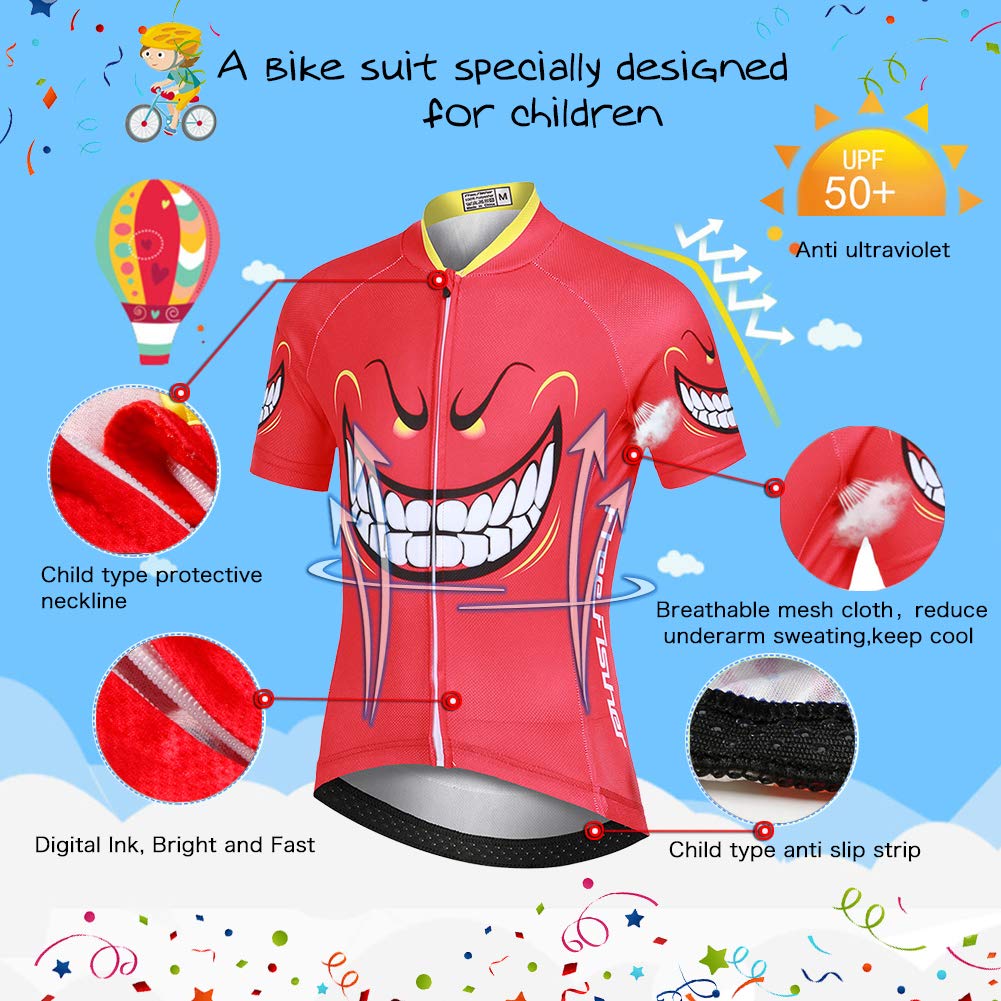 Enfant Maillot de Cyclisme Manches Courtes Dessiné Cuissard Combinaison Unisex Garçon Fille