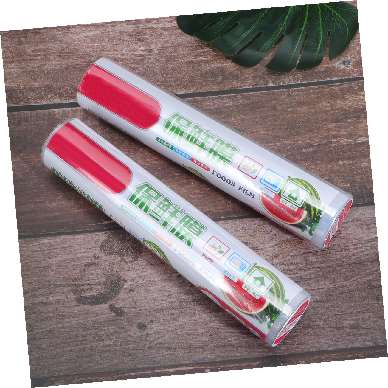 Disposable Food Cling Wrap 2 Rolls 25cm X 45m Pe Foodservice Film with Slide Cutter, Fresh-keeping Plastic Wrap for Kitchen and Food Storage