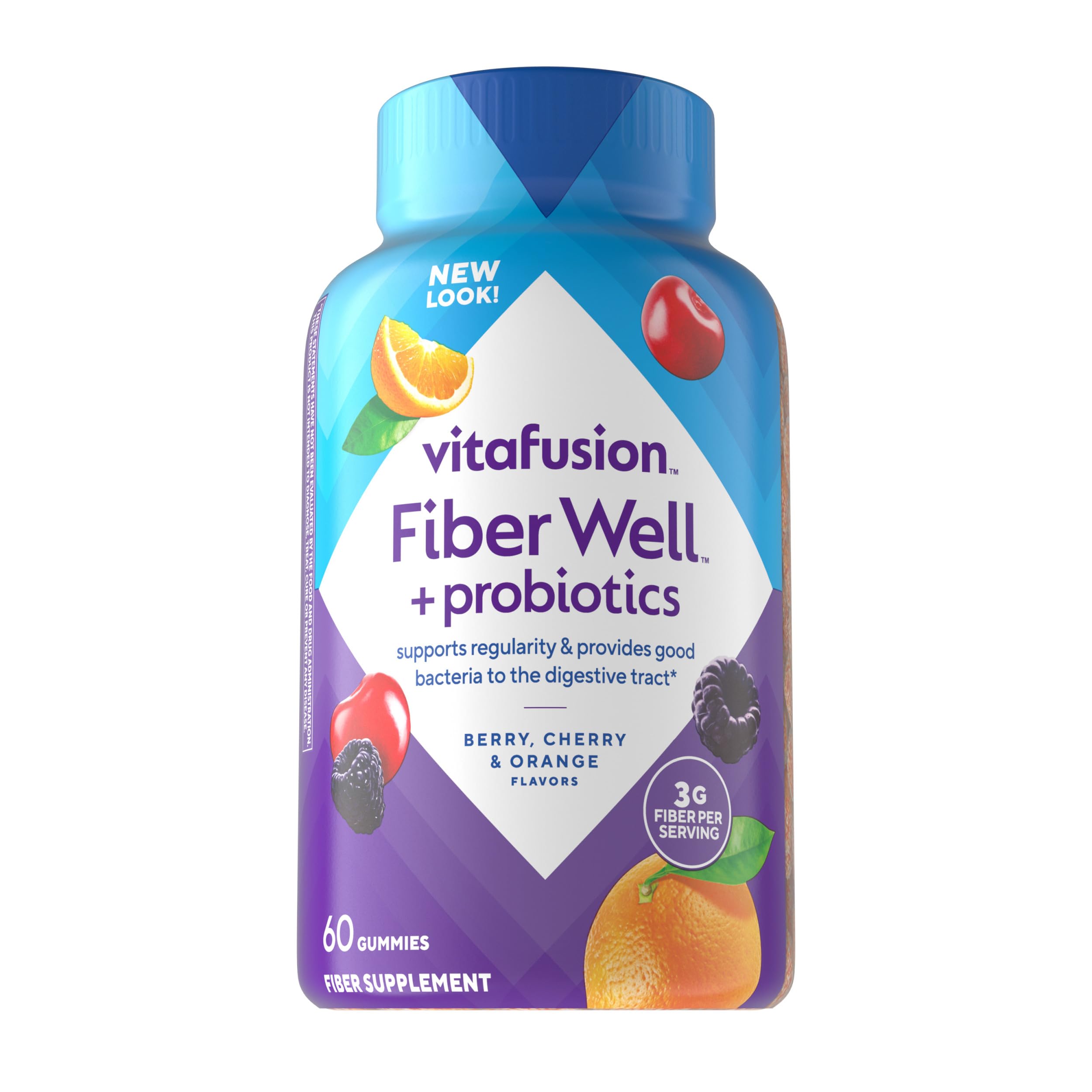 Fiber Well + Probiotics Gummies for Adults, 60 Count