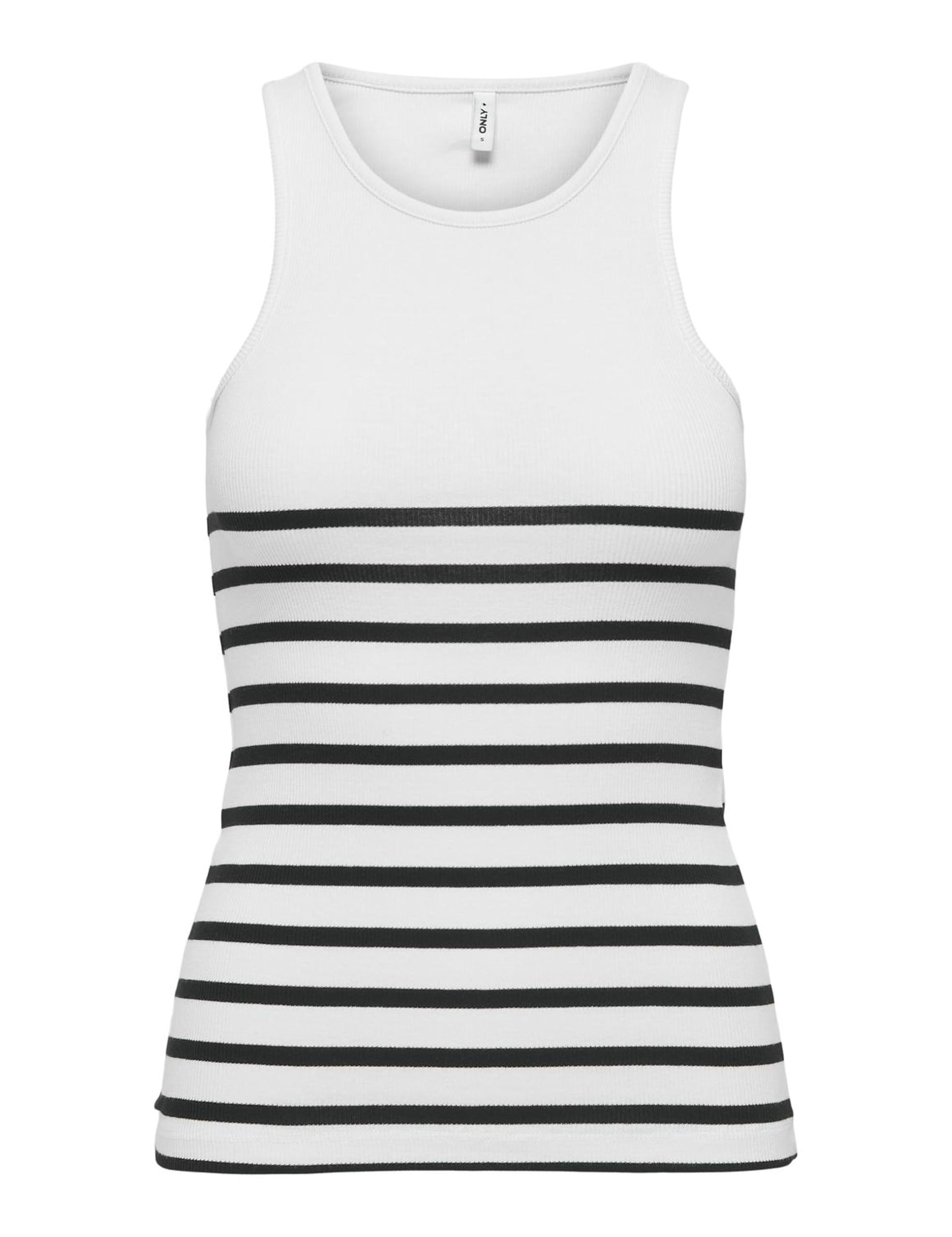 ONLY Women's Onlkenya Rib Stripe Tank Top Cs JRS Tank Top, White, XXL