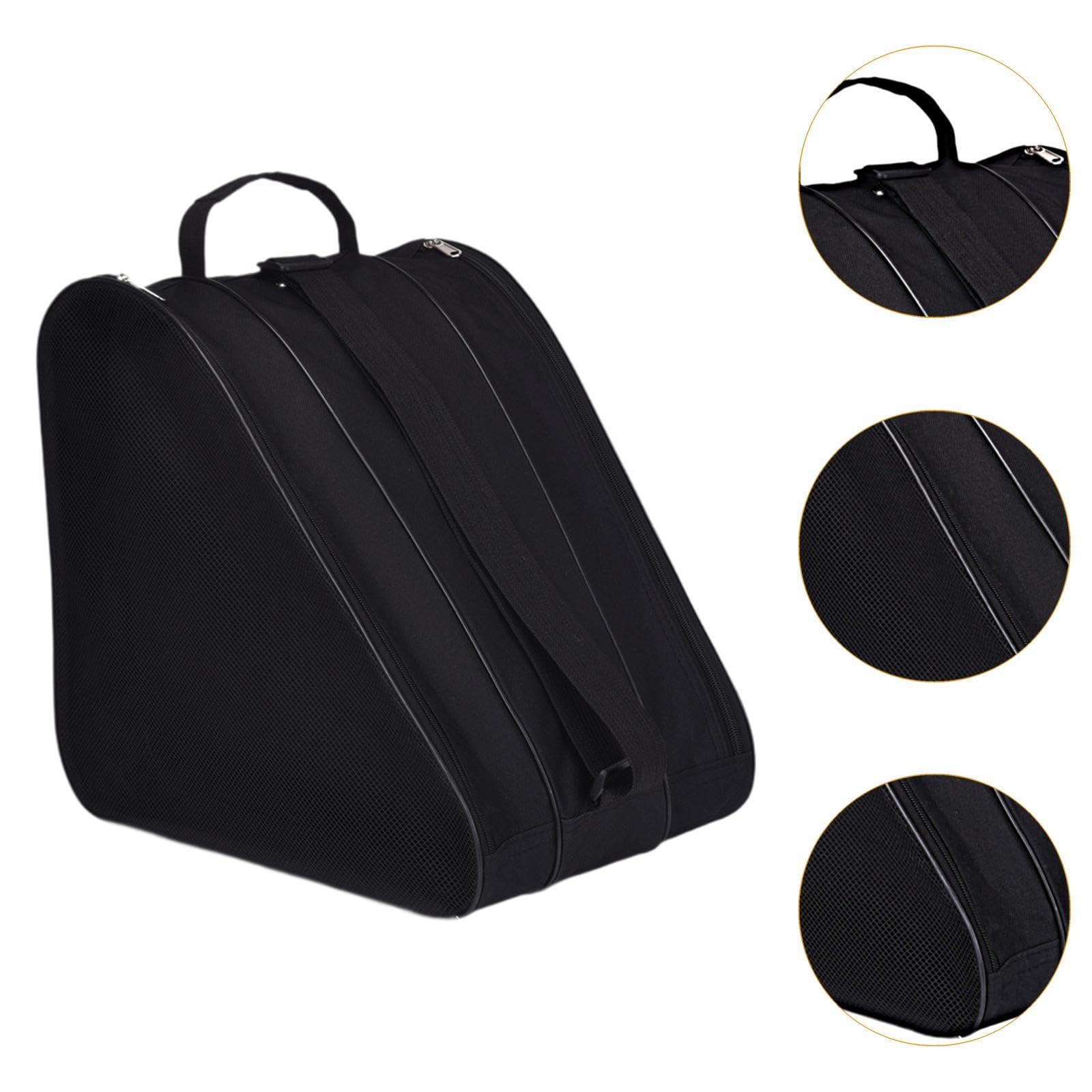 QSTDGVPW Roller Skates Bag Ice Skate Bag Large Capacity Breathable Roller Skate Carrier Skating Shoes Carrying Bag for Women Men, black