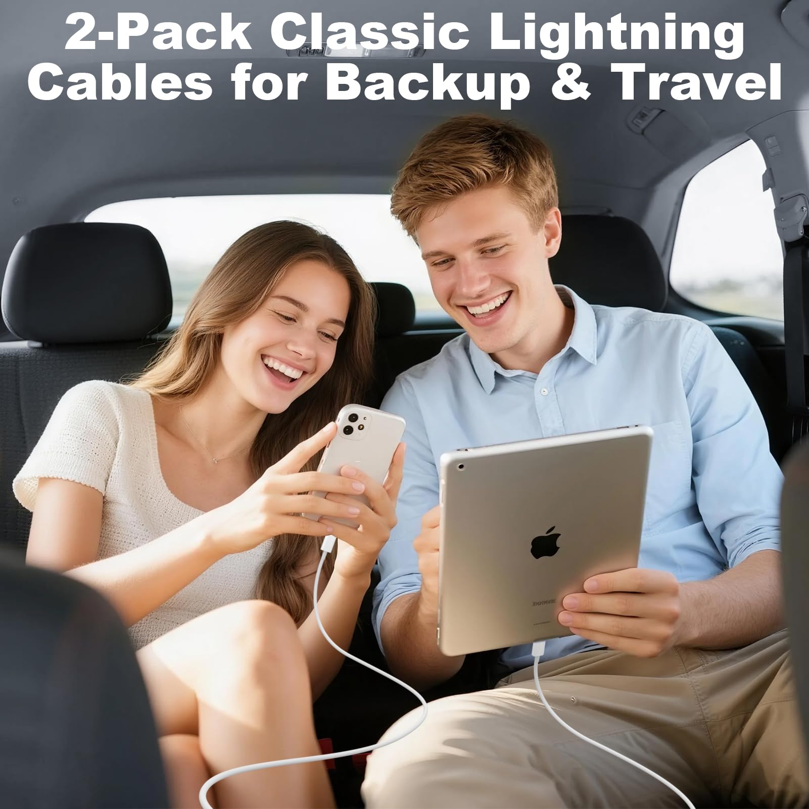 iPhone-Ladegerät [MFi-zertifiziert] USB-A-auf-Lightning-Kabel, schnelles Laden und Datensynchronisation für iPhone 14, 13, 12, 11 Pro Max, XR, XS, X, 8, 7 Plus, 6S, iPad, Auto-Carplay, langlebiges