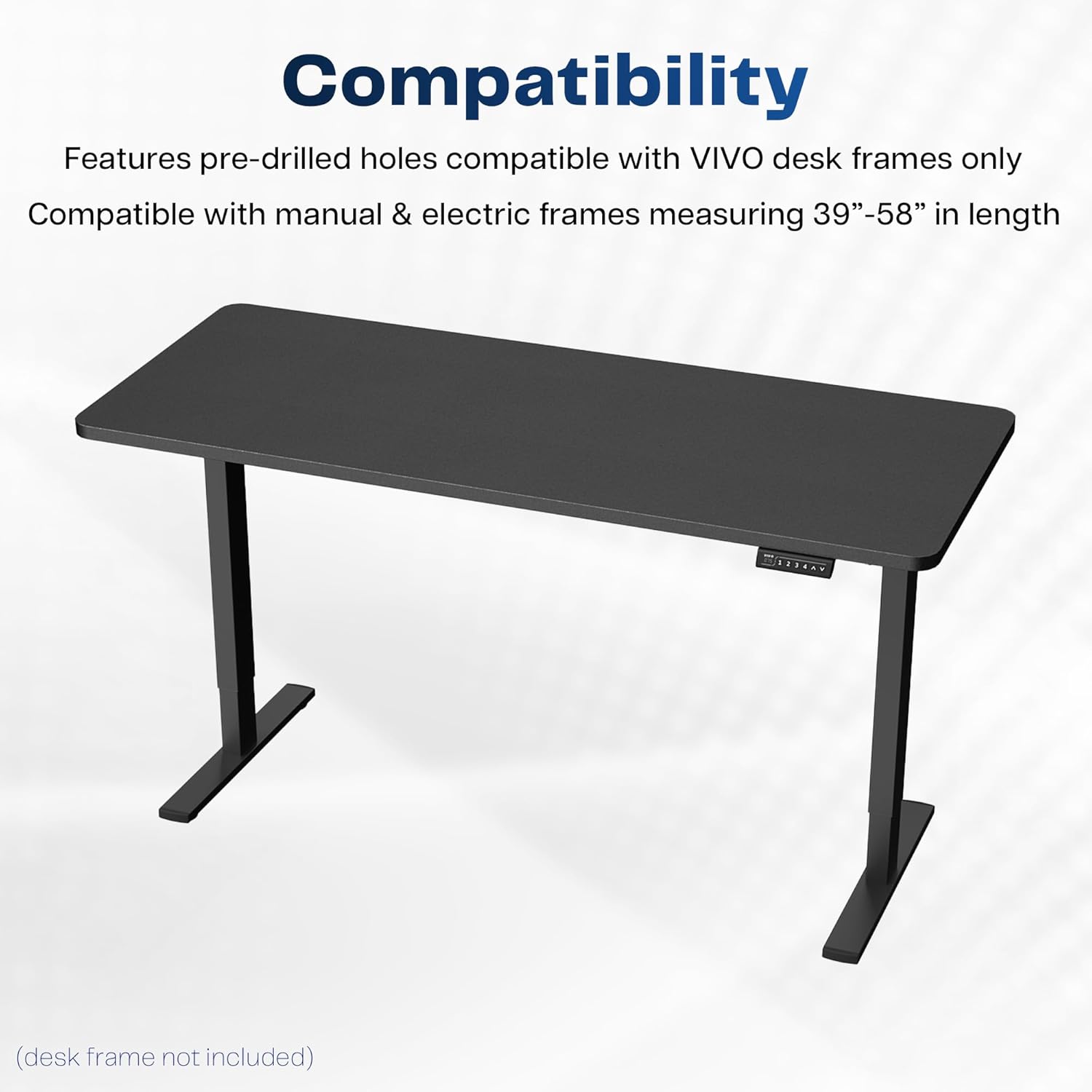 VIVO Black 60 x 24 inch Universal Solid One-Piece Table Top for Standard and Sit to Stand Height Adjustable Home and Office Desk Frames, DESK-TOP60B