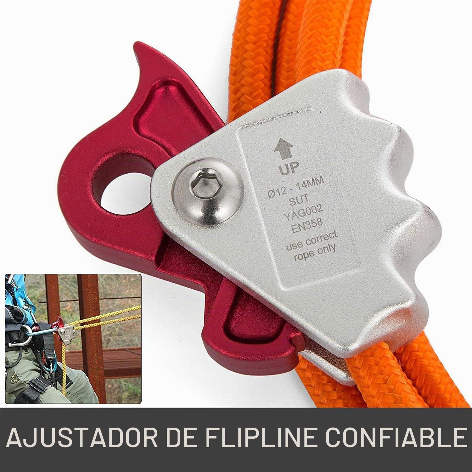 Kit de LíNea Flip de NúCleo de Alambre de Acero Cuerda de Posicionamiento de Escalada Ajustable para Arbolistas Escaladores Trepadores de áRboles Al Aire Libre