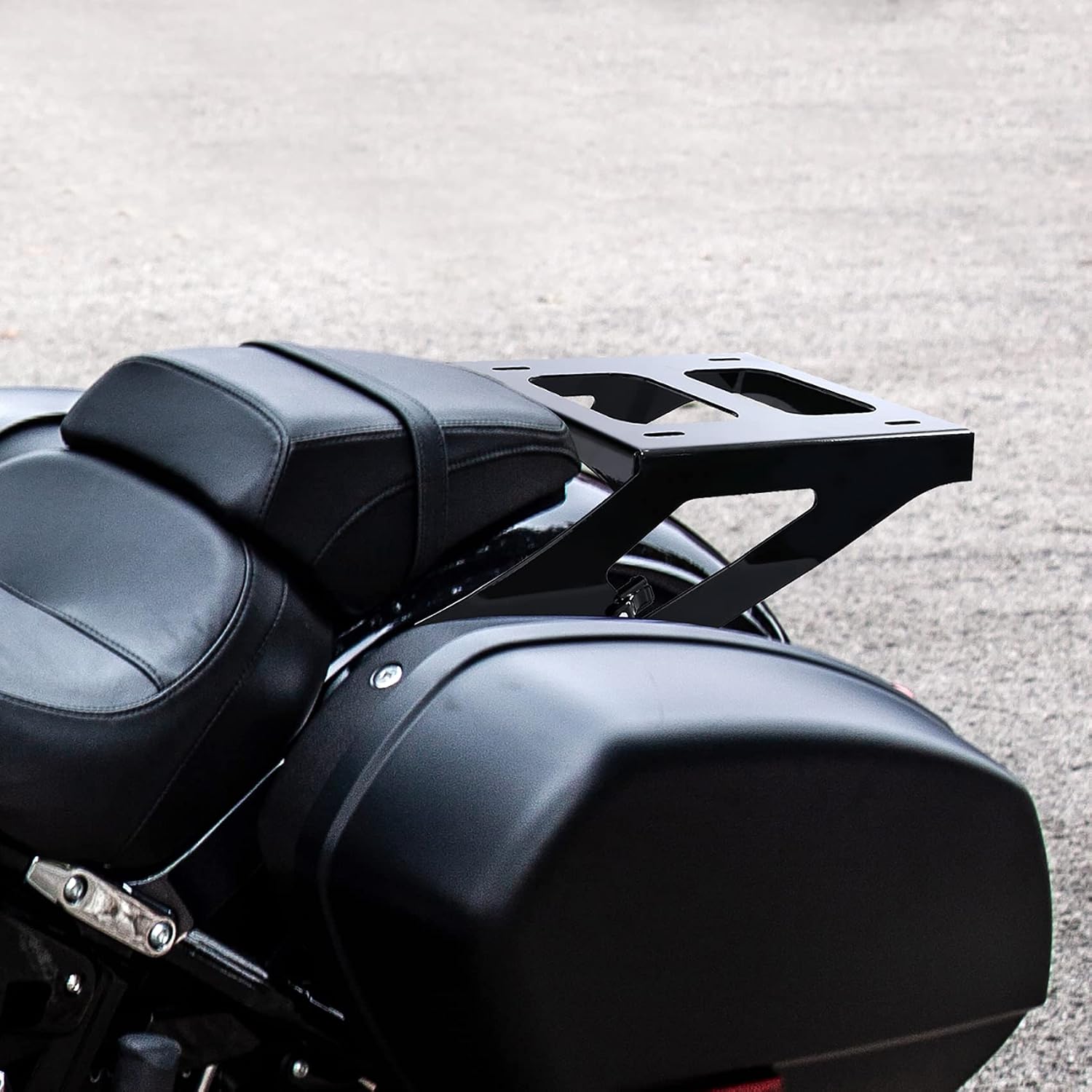 TCT-MOTORPARTS Black Two Up Mount Rack Fits for Harley Softail Sport Glide FLSB 2018-2025 2020 Low Rider/S/ST