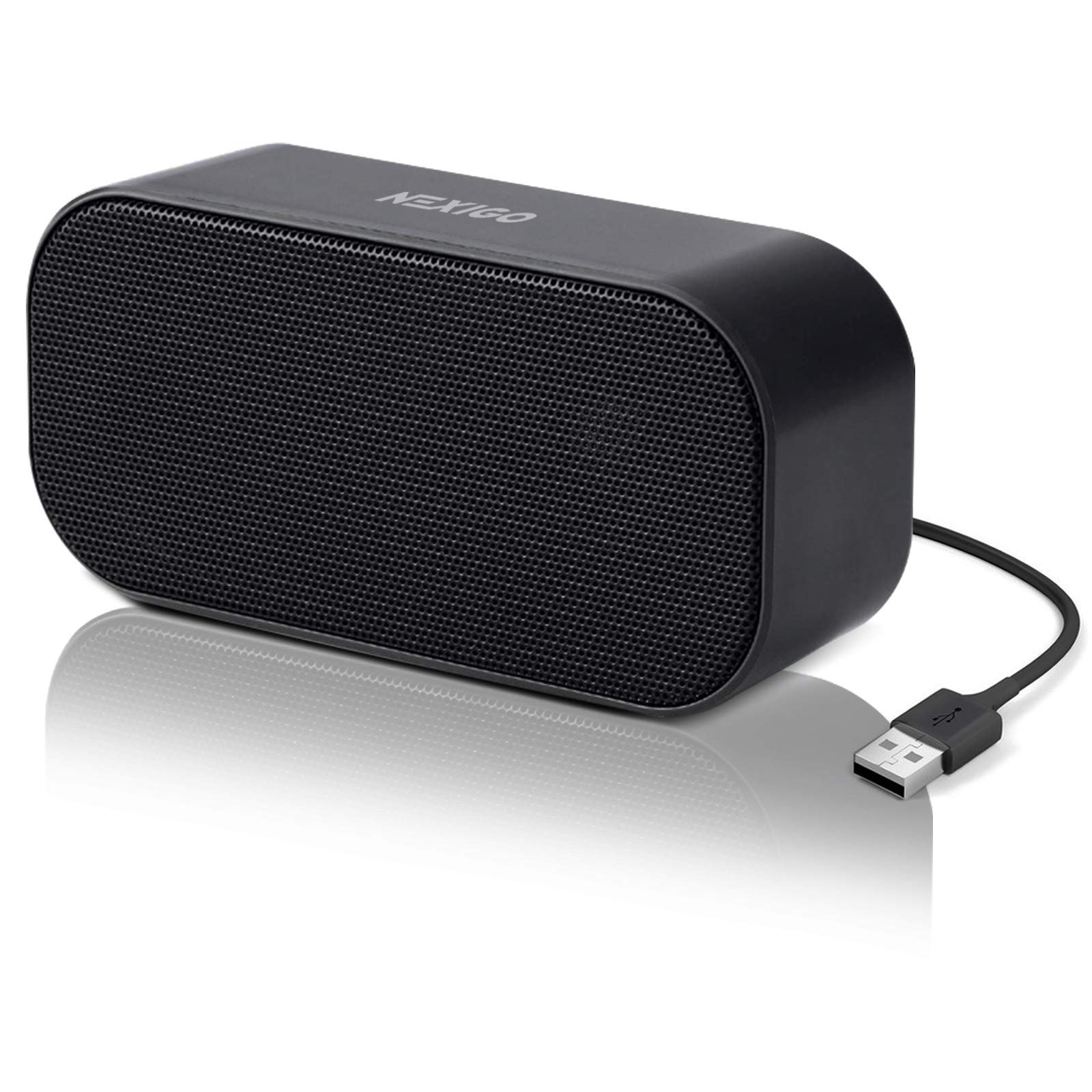 NexiGo [2021 Newest] USB Computer Speaker, USB Audio Decoder Speaker with Stereo Sound and Enhanced Bass, Portable Mini Speakers for Computer Laptop Tablet Game Console, Black