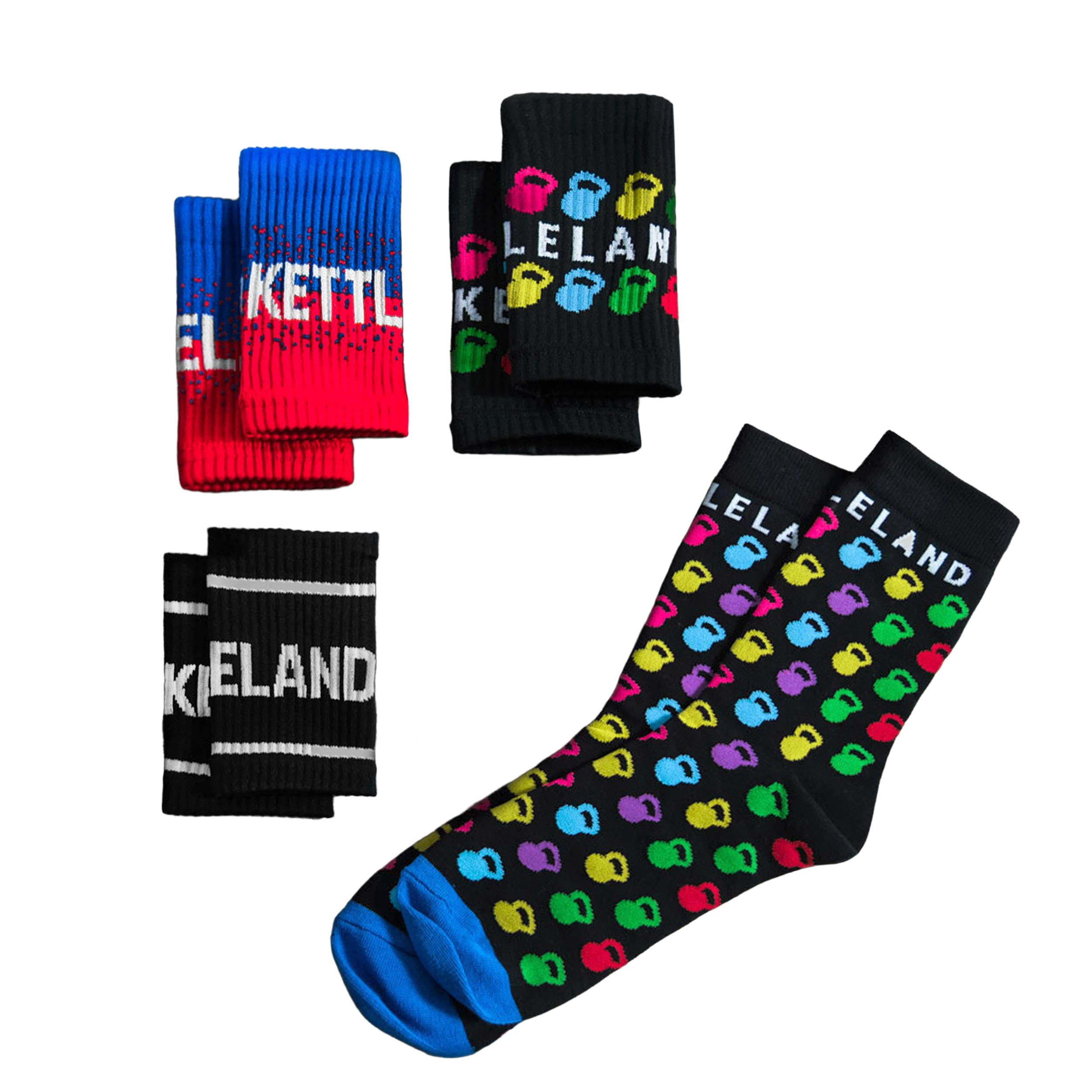 Pack de entrenamiento Kettleland Calcetines y 3 Muñequeras