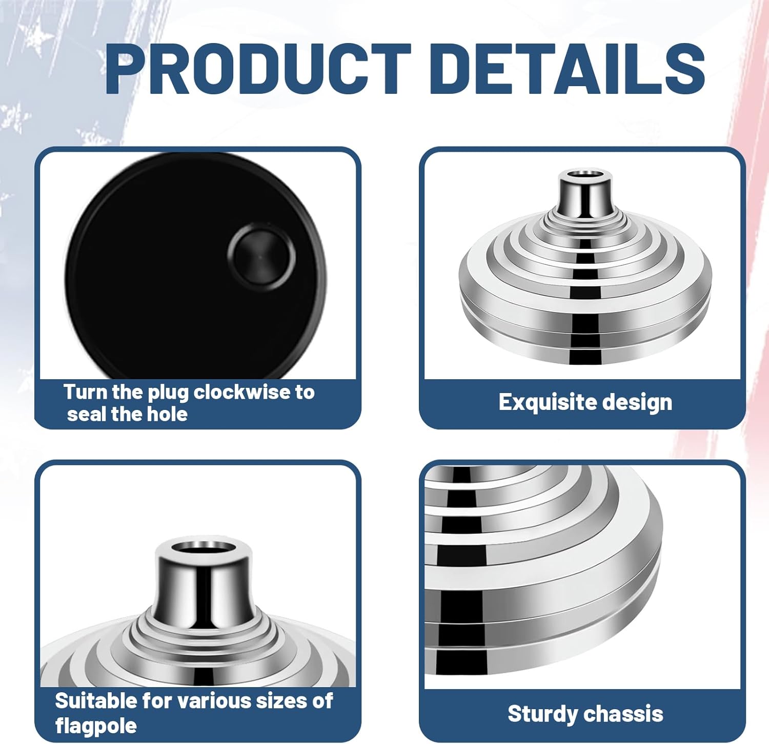 Base Stand for Flagpole,Extra Heavy Duty Flag Pole Base Stand,Indoor Flag Pole Exclusive use,The Diameter of The Suitable Flagpole is 0.9'' -1.1''-1.3'',Silver Base.(Sand Injection Style)