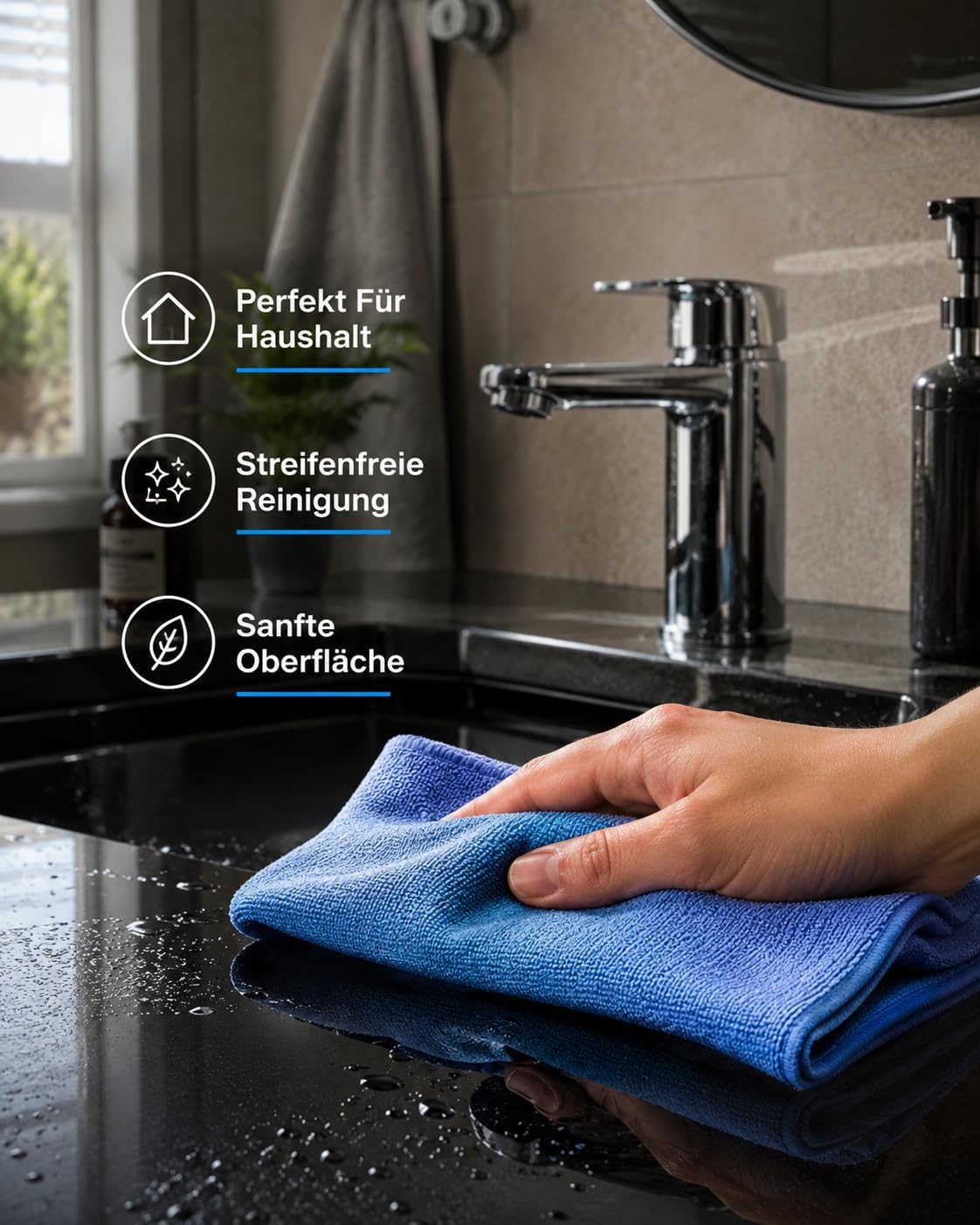 Duschkabinenreiniger duka für Duka-Duschkabinen inkl. Mikrofasertuch – schonende Glas- und Profilpflege