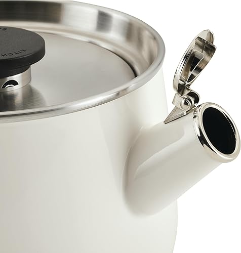 Miniatura 13 de KitchenAid Teakettles Enamel-on-Steel Stovetop Whistling Teakettle, Induction Ready, Stainless steel Lid, 2 Quart - White