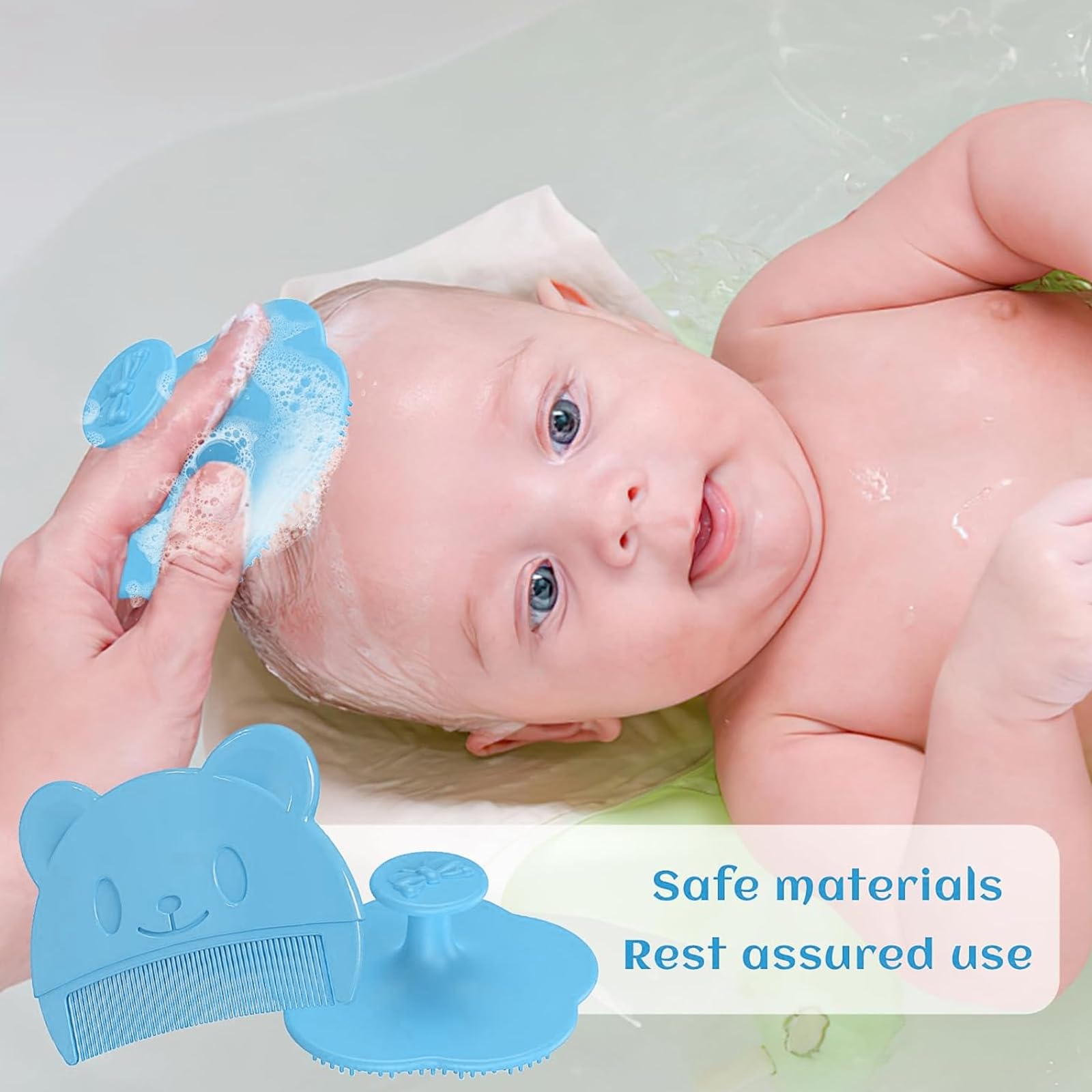 2 Pezzi Pettine Neonato,Pettine Crosta Lattea,Spazzola e Pettine Neonato,Pazzola per Bambini In Silicone Adatto Per Il Massaggio Del Cuoio Capelluto Del Neonato