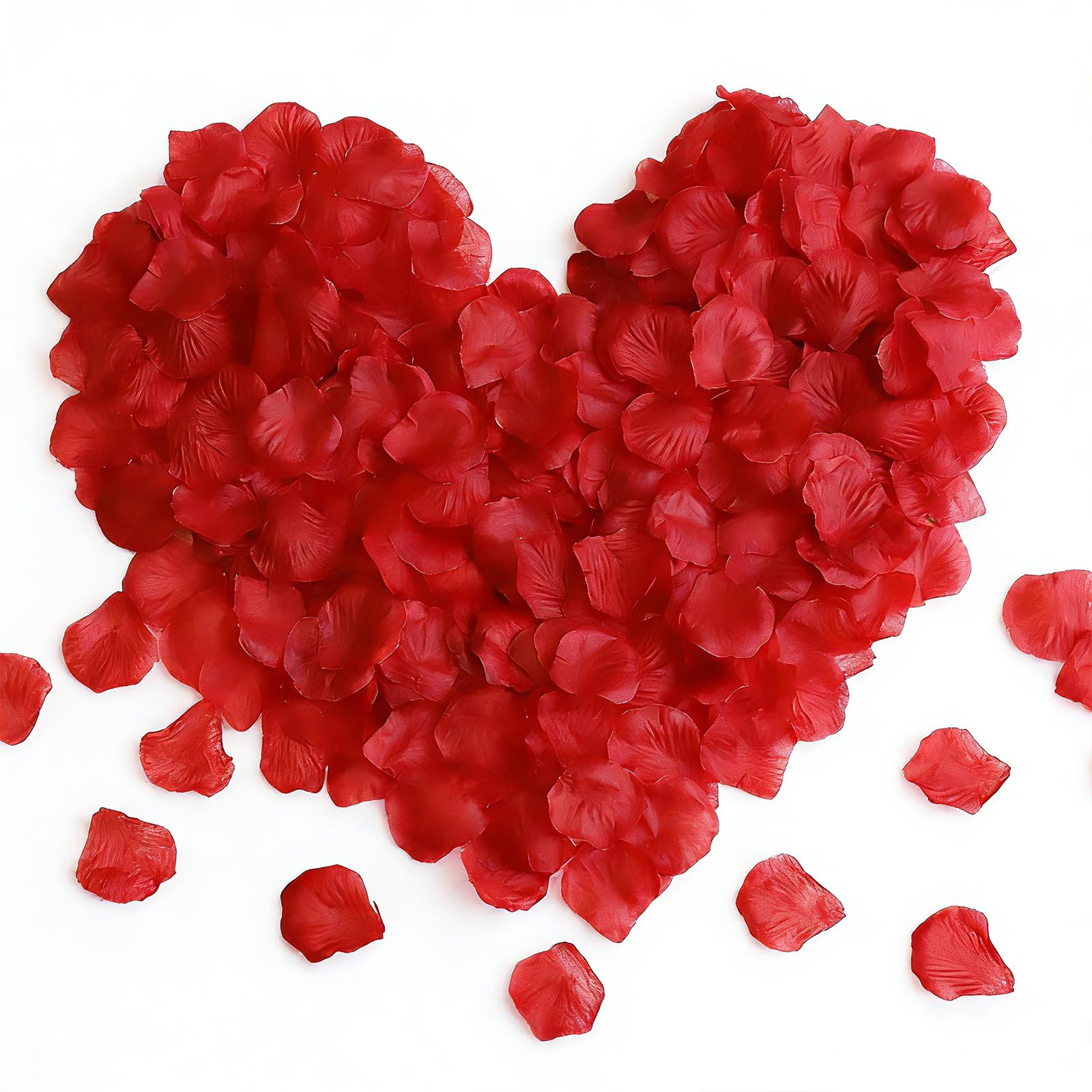 Richaa 4000 Pieces Dried Rose Petals, Artificial Red Rose Flowers Romantic Valentines Decorations, Emulation Roses Petals for Bedroom Wedding Confession Party Decoration