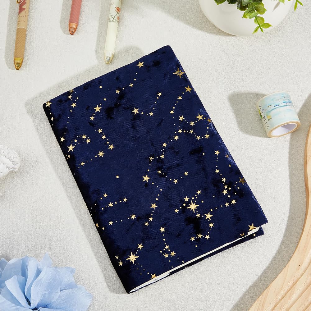 SUPERFINDINGS A5 Paperback Book Cover Starry Sky Book Protector Marine Blue Book Cover Protector Rectangle Book Sleeve with Star Pattern for Notebook Record Book Protective - Image 4