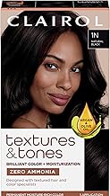 Clairol Textures & Tones Permanent Hair Dye, 1N Natural Black Hair Color, Pack of 1
