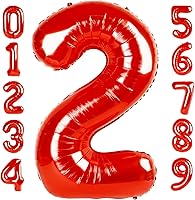 Vista 1 de 2 Numbers Balloon 40 Inch Red Two Balloon Number Birthday Decor, 2nd 12 21st Party Celebration Decorations Graduations Wedding Baby Shower