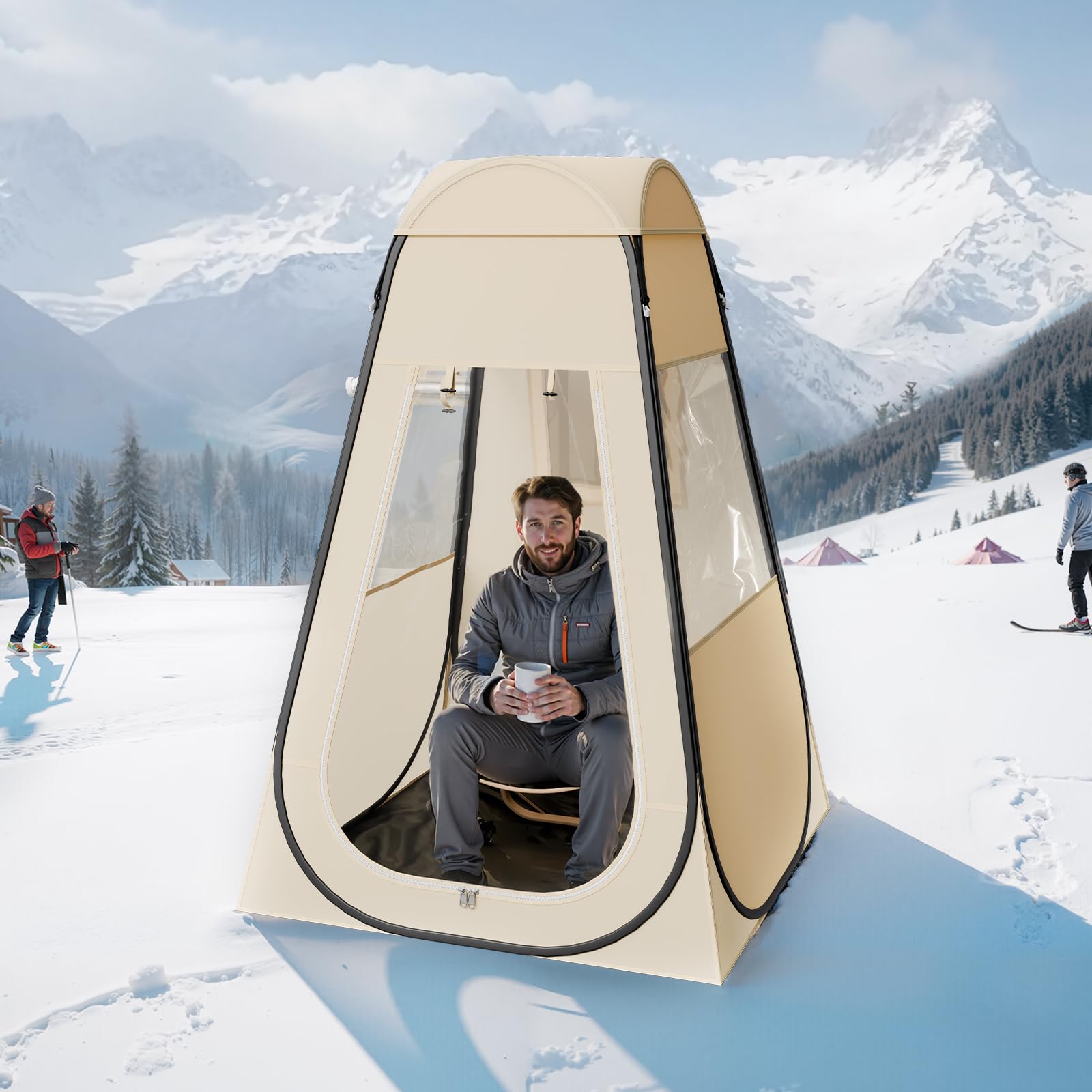 VEVOR Tenda sportiva pop up, 4 misure opzionali, trasparente, tenda a bolle per 1-6 persone, impermeabile per esterni, con tappetino e copertura superiore, tenda a cupola a igloo da giardino, tenda da