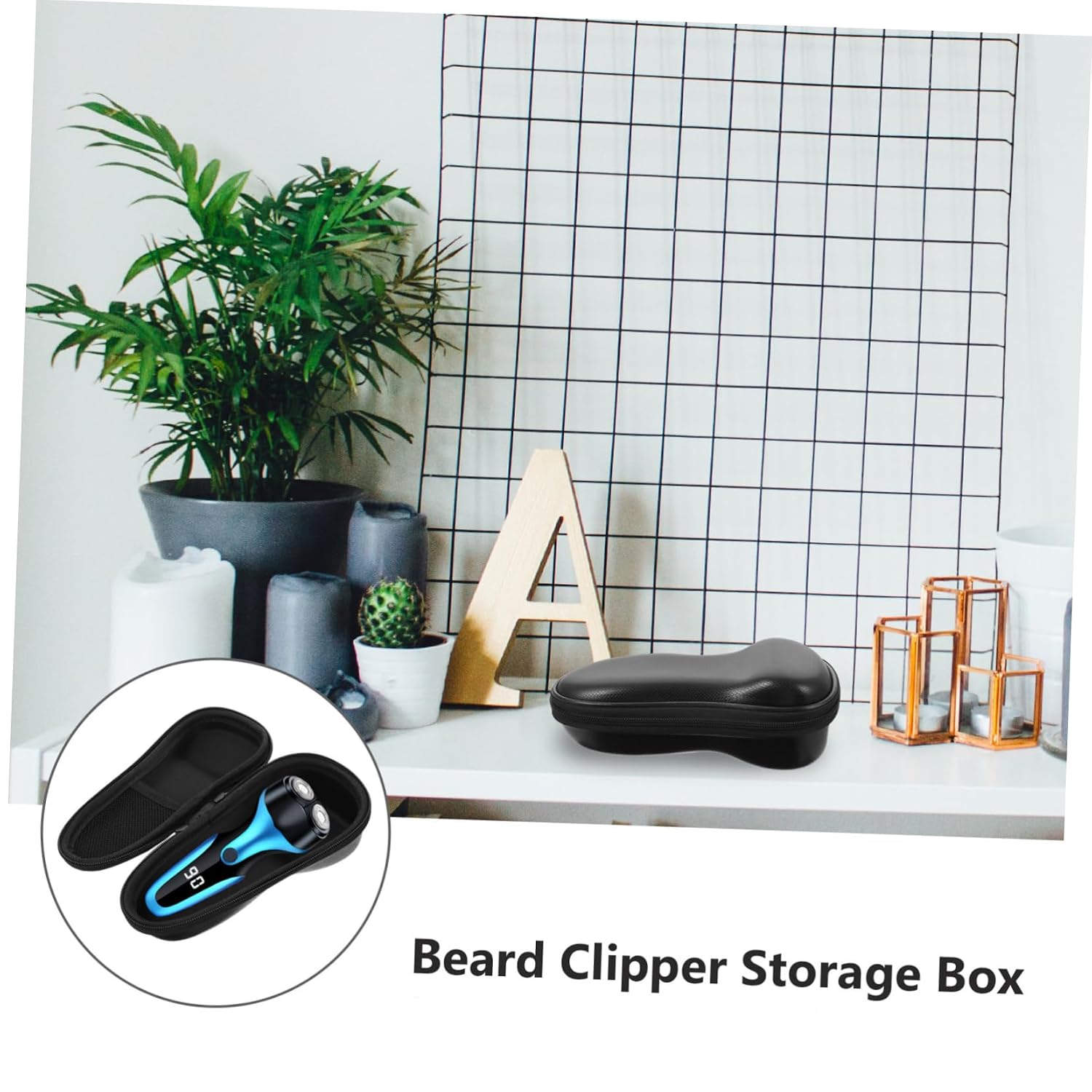 Didiseaon 1pc Portable Shockproof Beard Clipper Bag Electric Shaver Carrying Case and Storage Box for Travel for Men Grooming Essentials Black