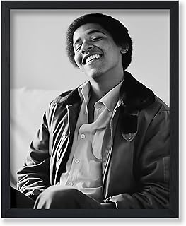 Monem Art Young Barack Obama Poster - President Obama Print - Portrait Art - Patriotic Art - Black and White Art - Photography Art - Great Living Room or Office Decor - 8x10 UNFRAMED Wall Art