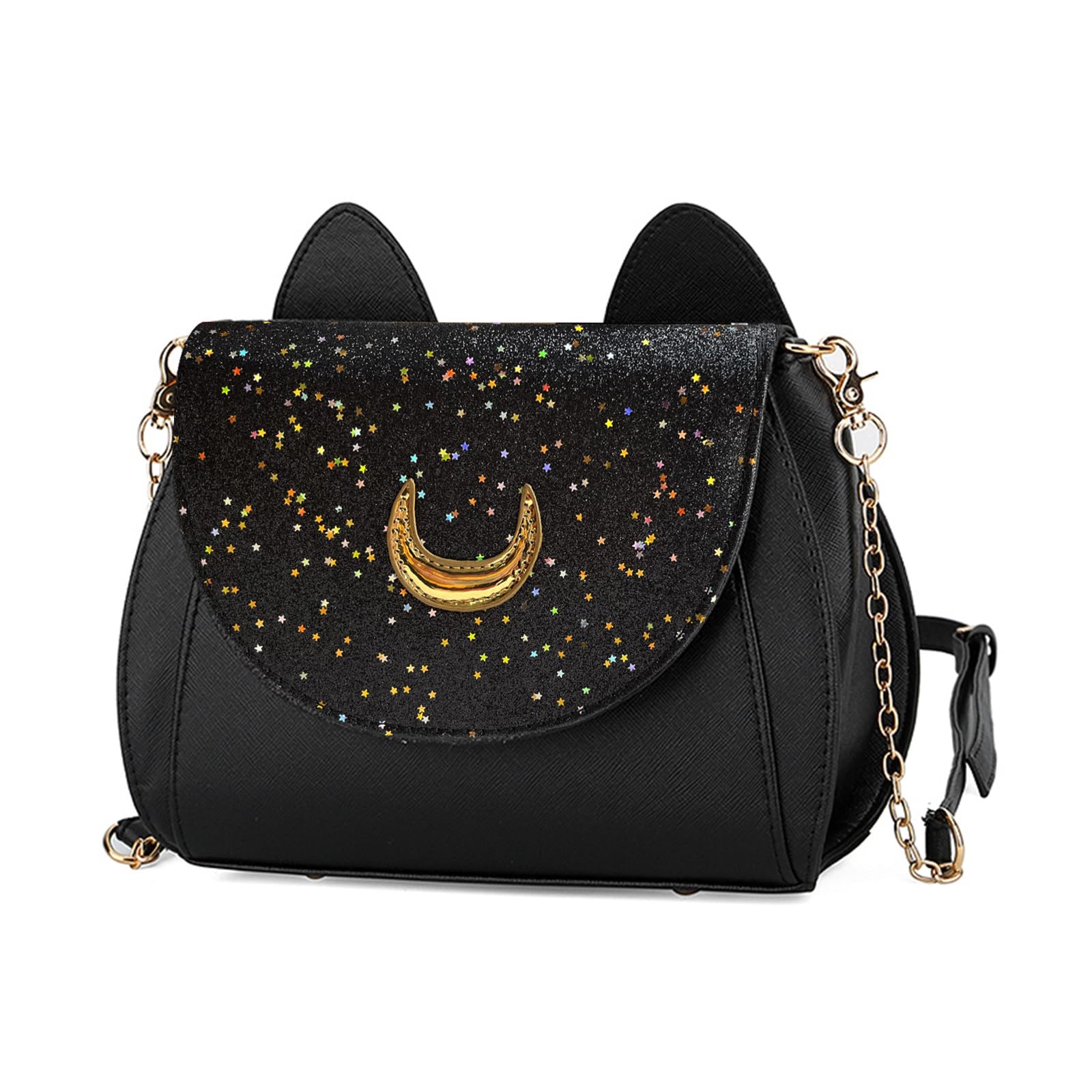 Sailor Moon Bag Cat Satchel Shoulder Crossbody Bags for Women,Sailor Moon Cosplay Costume with Pom Pom Ball Keychain