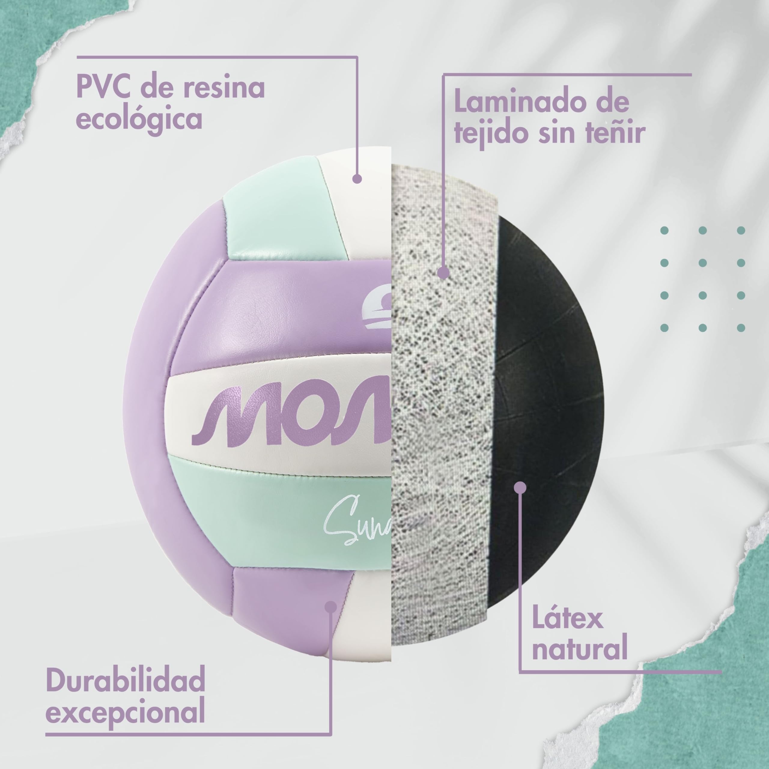 Beachvolleyball – Balón de Vóley Playa Tamaño 5, Certificado DVV, Super Suave y Resistente – Ideal para Outdoor, Playa, Arena y Deportes de Verano