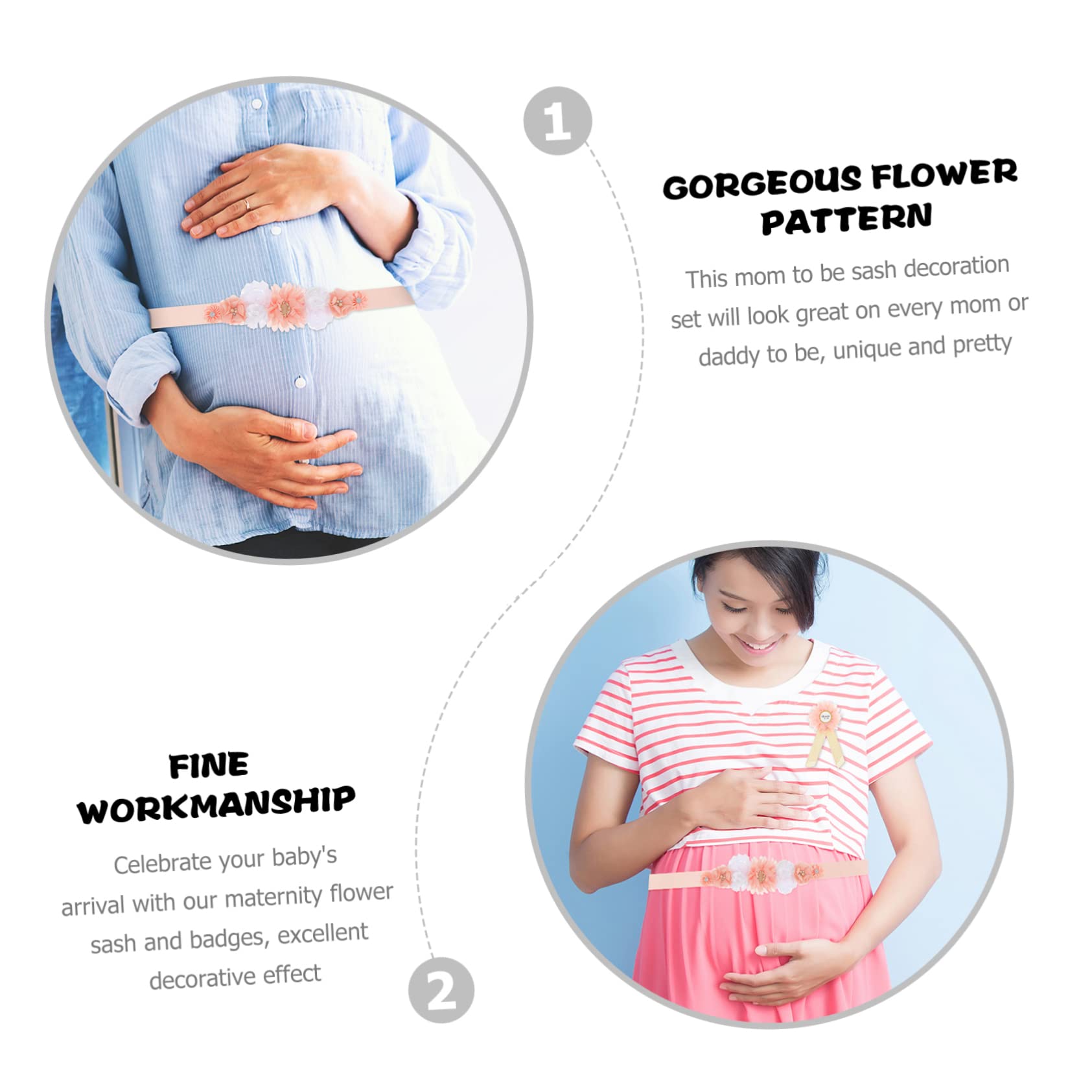 MAGICLULU 5 Set Per Abbellire Il Tuo Outfit Premaman Cintura Fascia E Spilla Per Fiori Da Mamma