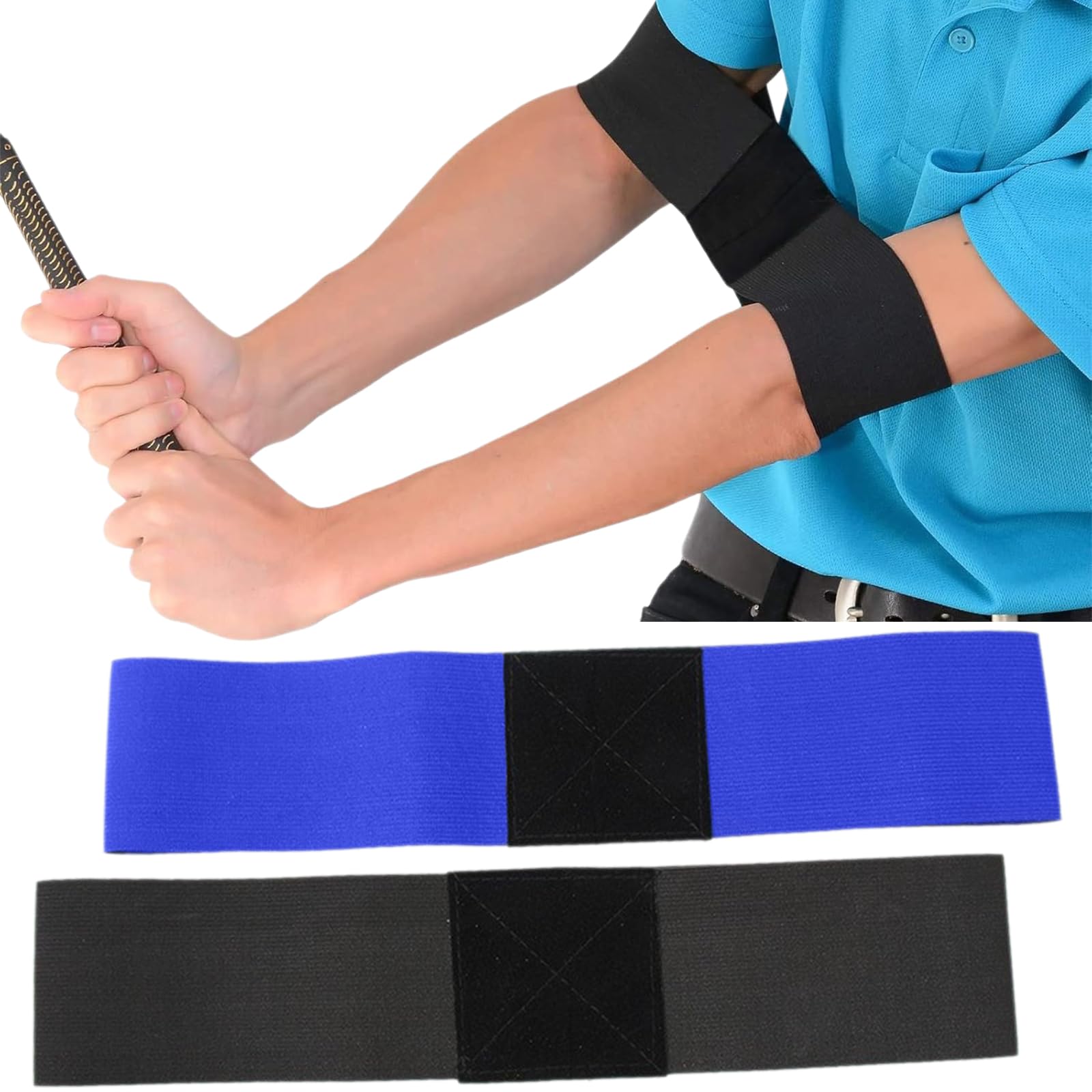 Allenatore per Swing Golf, 2 Pezzi Golf Gadget, Golf Swing Training Aid, Ausiliario Swing Arm Belt Accessori Golf Principianti Gesto Corrector per Uomo Donna Bambino