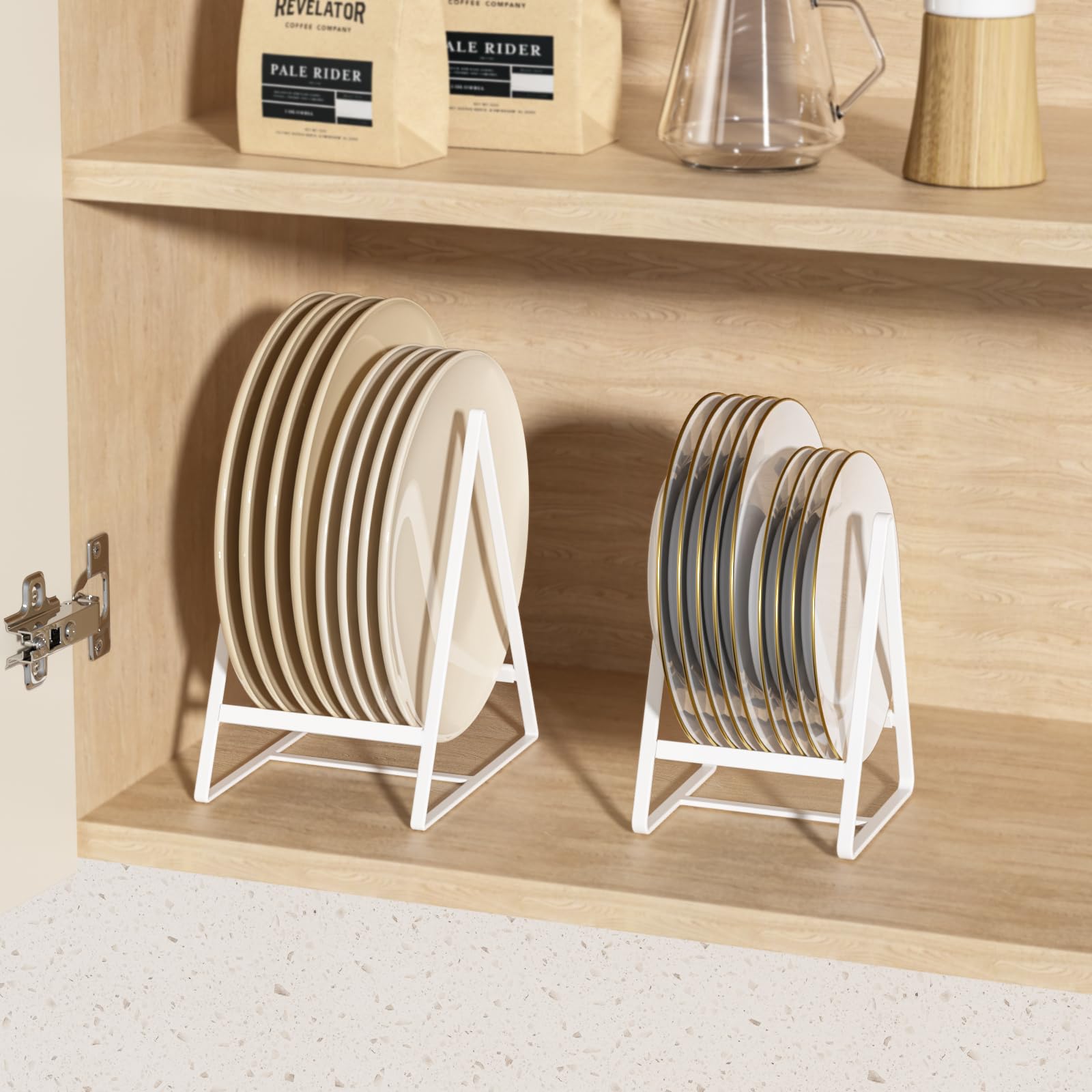 Hikinlichi Triangle Plate Holders Organizers 2 Pack Upright Cabinet ...