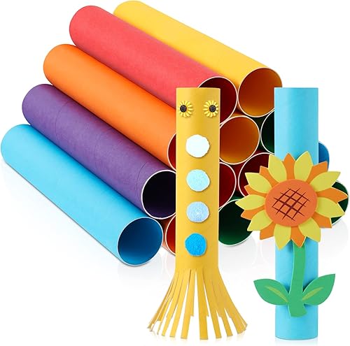 Henoyso Paquete de 36 tubos de cartón para manualidades de 1.77 x 10 pulgadas, rollos vacíos de papel higiénico, tubos redondos gruesos de cartón