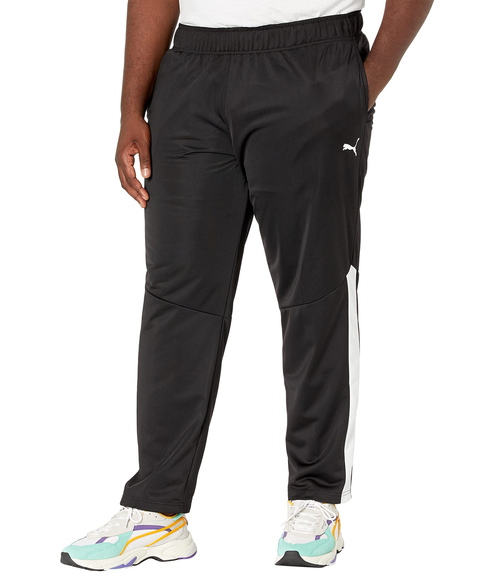 PUMA Herren Kontrast-Hose (in Big & Tall Erhältlich) Trainingshose, Schwarz/Weiß, XX-Large Groß