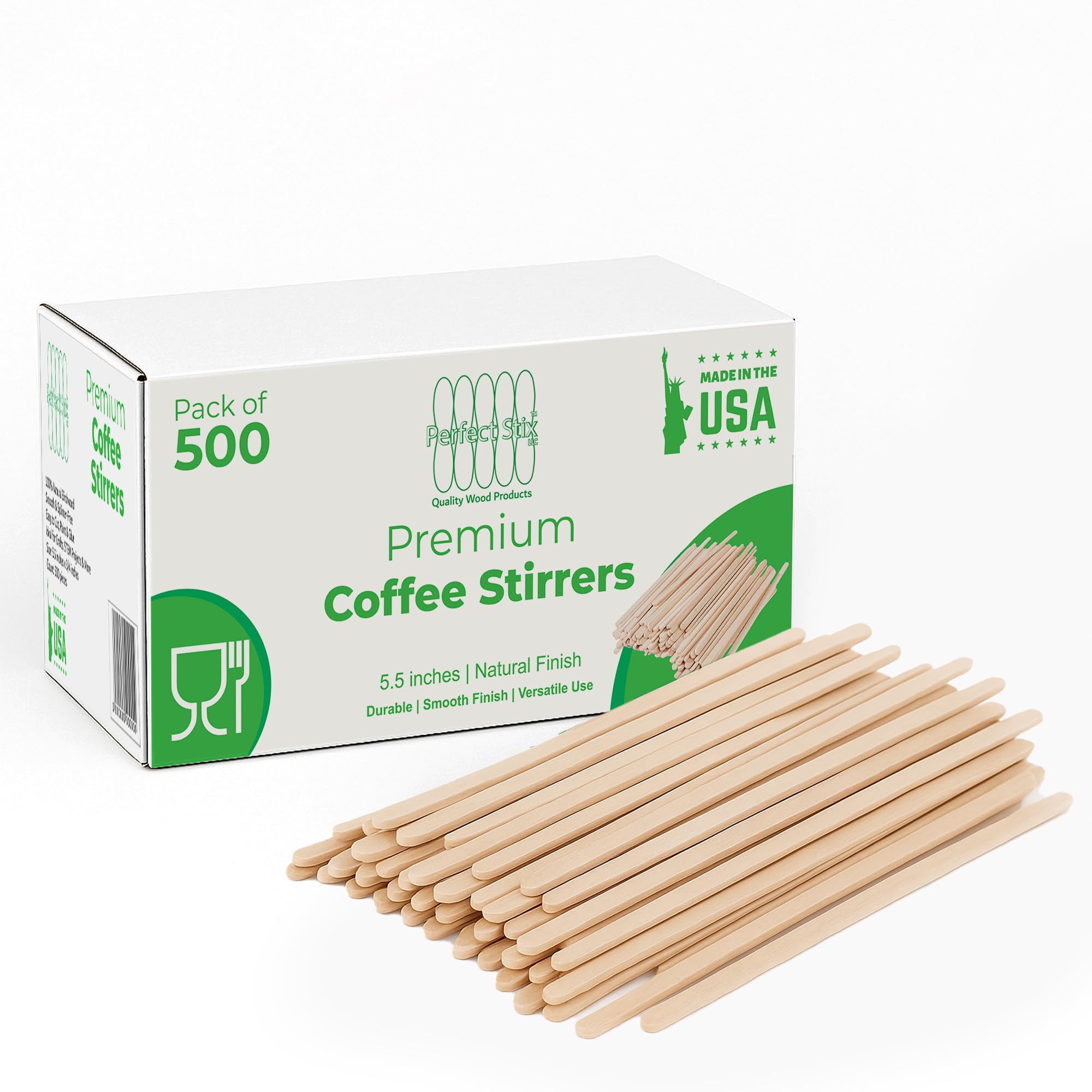 Wooden Coffee Stirrers - 500 Count -1
