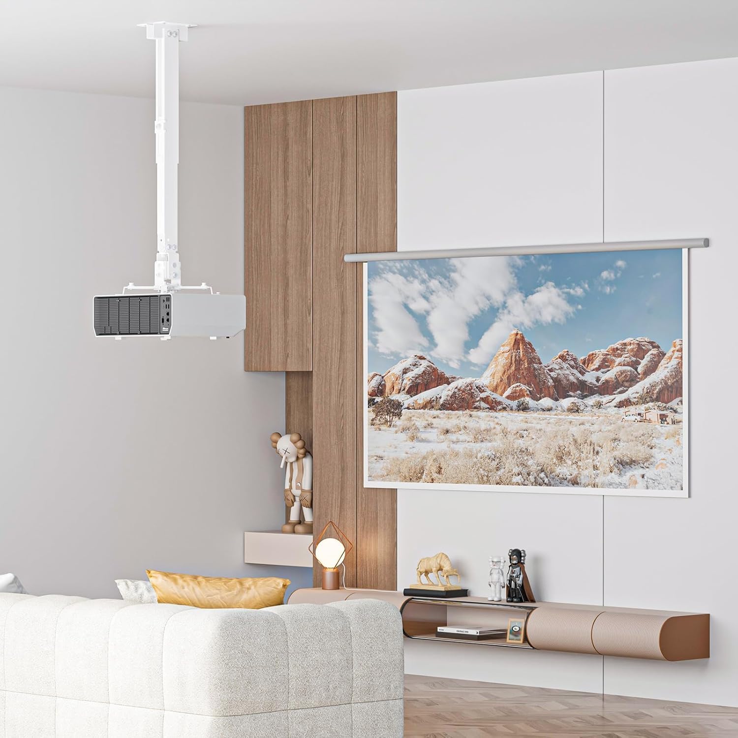 ATEVON 2FT Universal Projector Ceiling Mount Bracket – Adjustable Heavy-Duty Stand for Projectors, TVs & Home Theater – Easy Installation, Fits Most Models