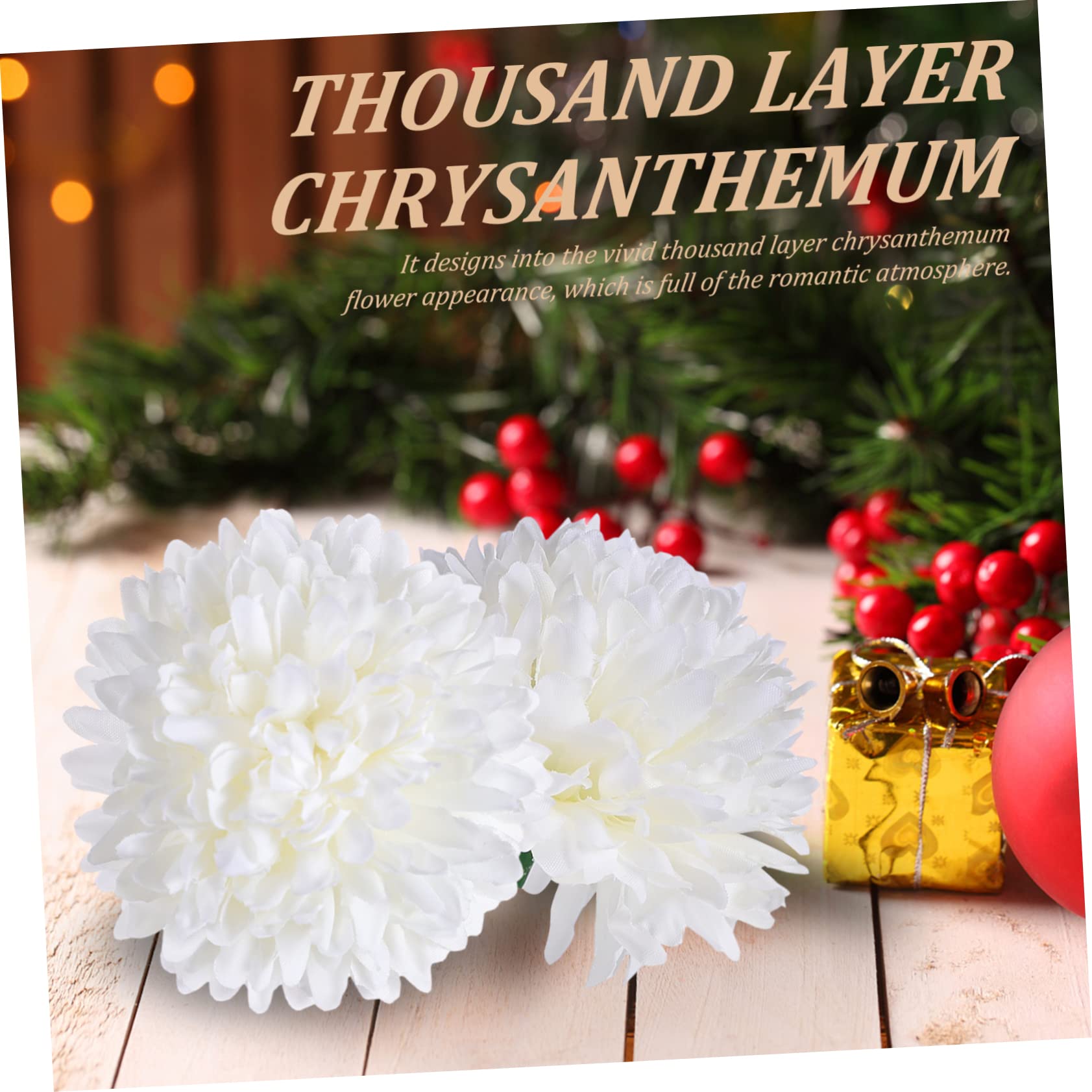 MAGICLULU 2 Sätze Simulierte Chrysanthemendekoration Herzstück Tischdekoration Gefälschte Chrysanthemen Hochzeitsdekoration Simulation Chrysanthemenblüte Plastik 50 Stück * 2