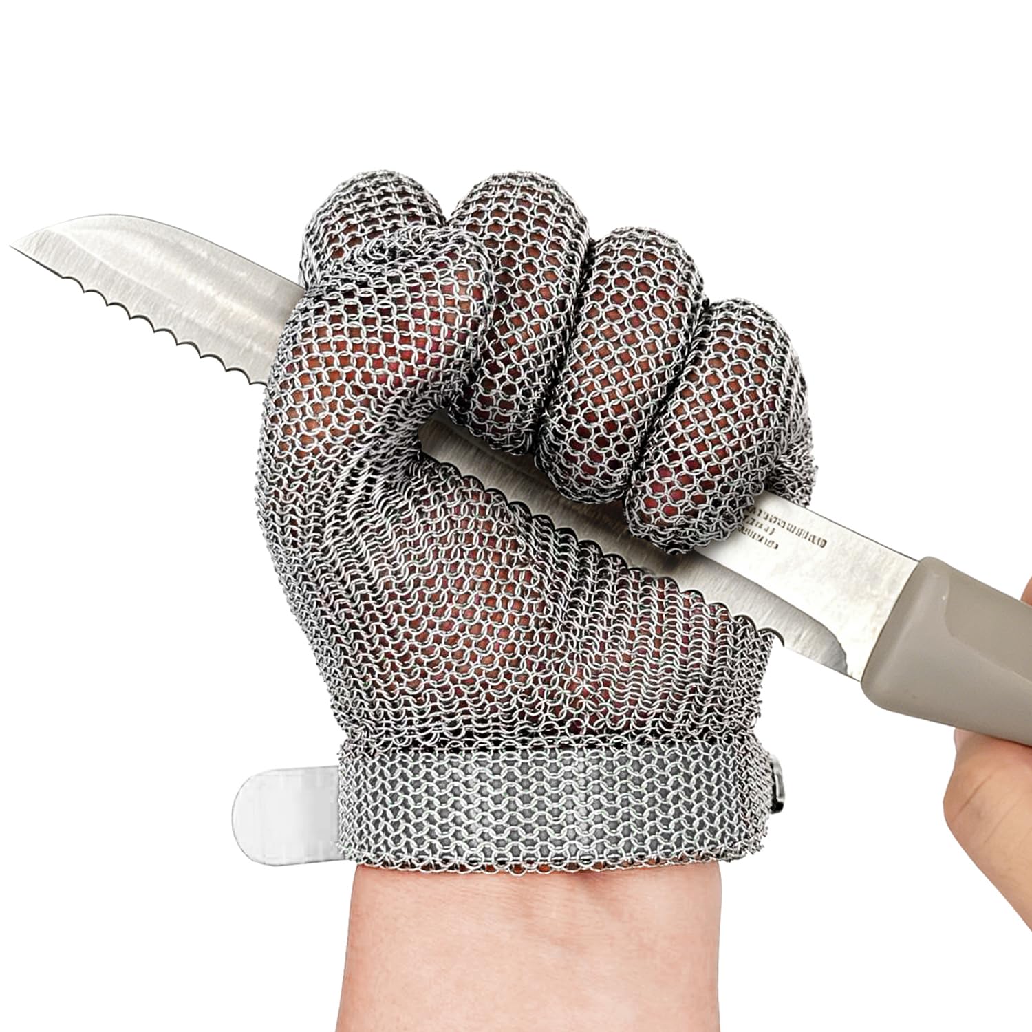 AWIORETON Cut Resistant Stainless Steel Metal Mesh Glove, Food Grade Chainmail Glove for Cutting, Butcher Gloves for Oyster Shucking Fish Filleting
