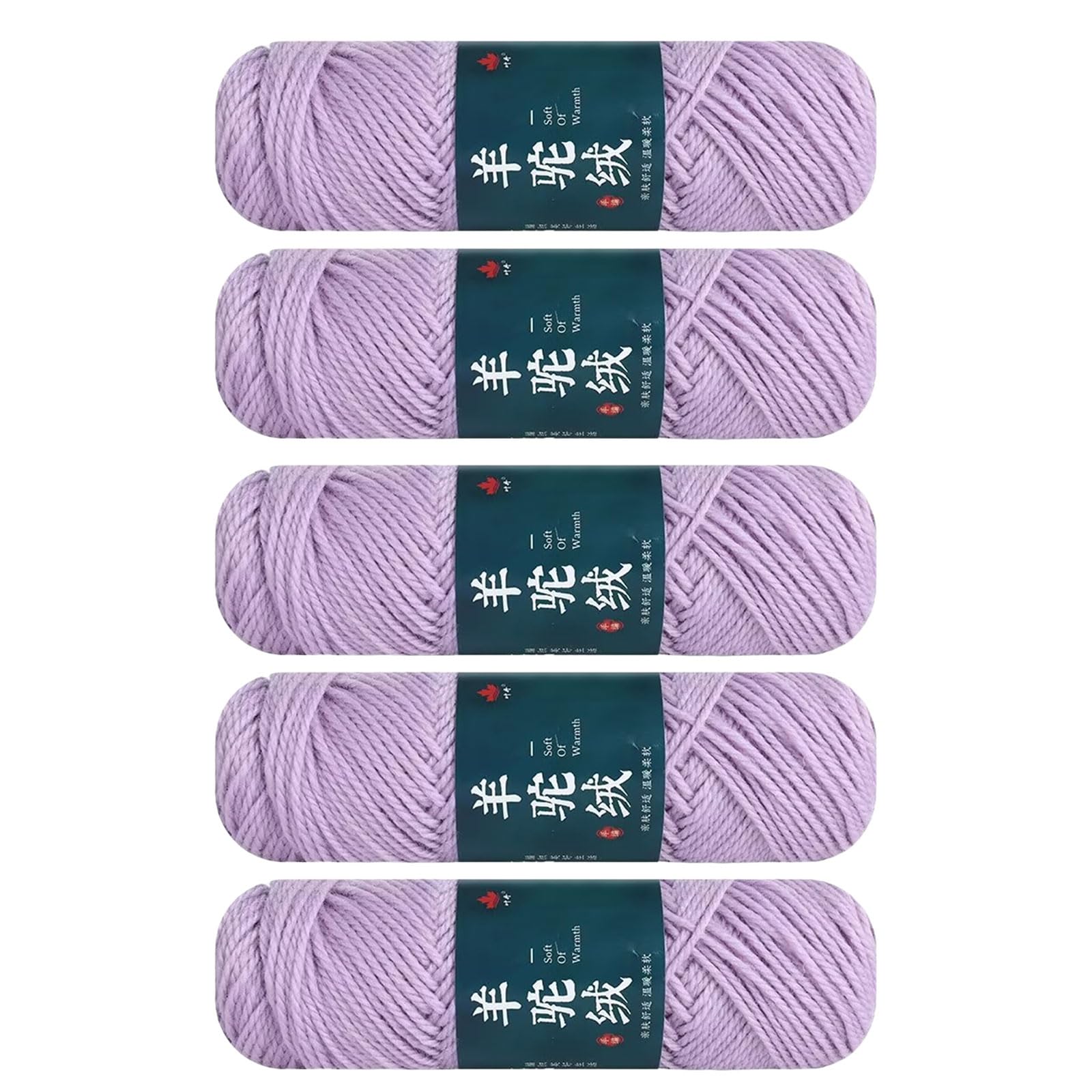 Jazuaiao Of 5 Soft Crochet Yarn Soft Hand Knitting Yarn 100g / Roll for Knitting Rugs Sweaters Scarves Hat Gloves