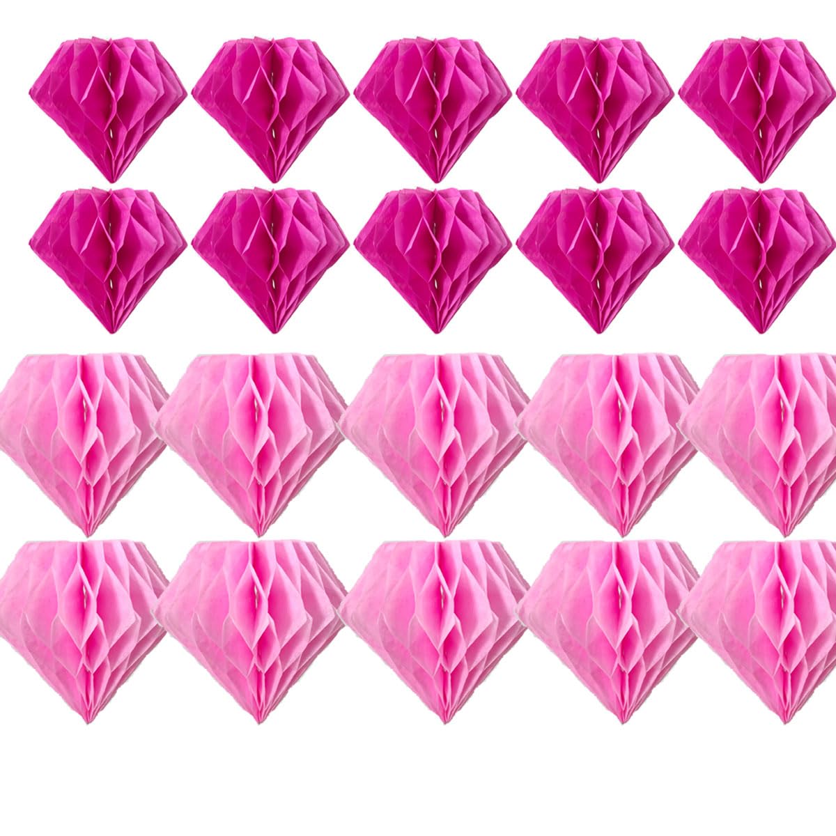 Wabenbälle Für Deko – 20 Stück, 10,2 Cm & 15,2 Cm, Rosa & Pink, Für Geburtstag, Hochzeit & Kinderzimmer