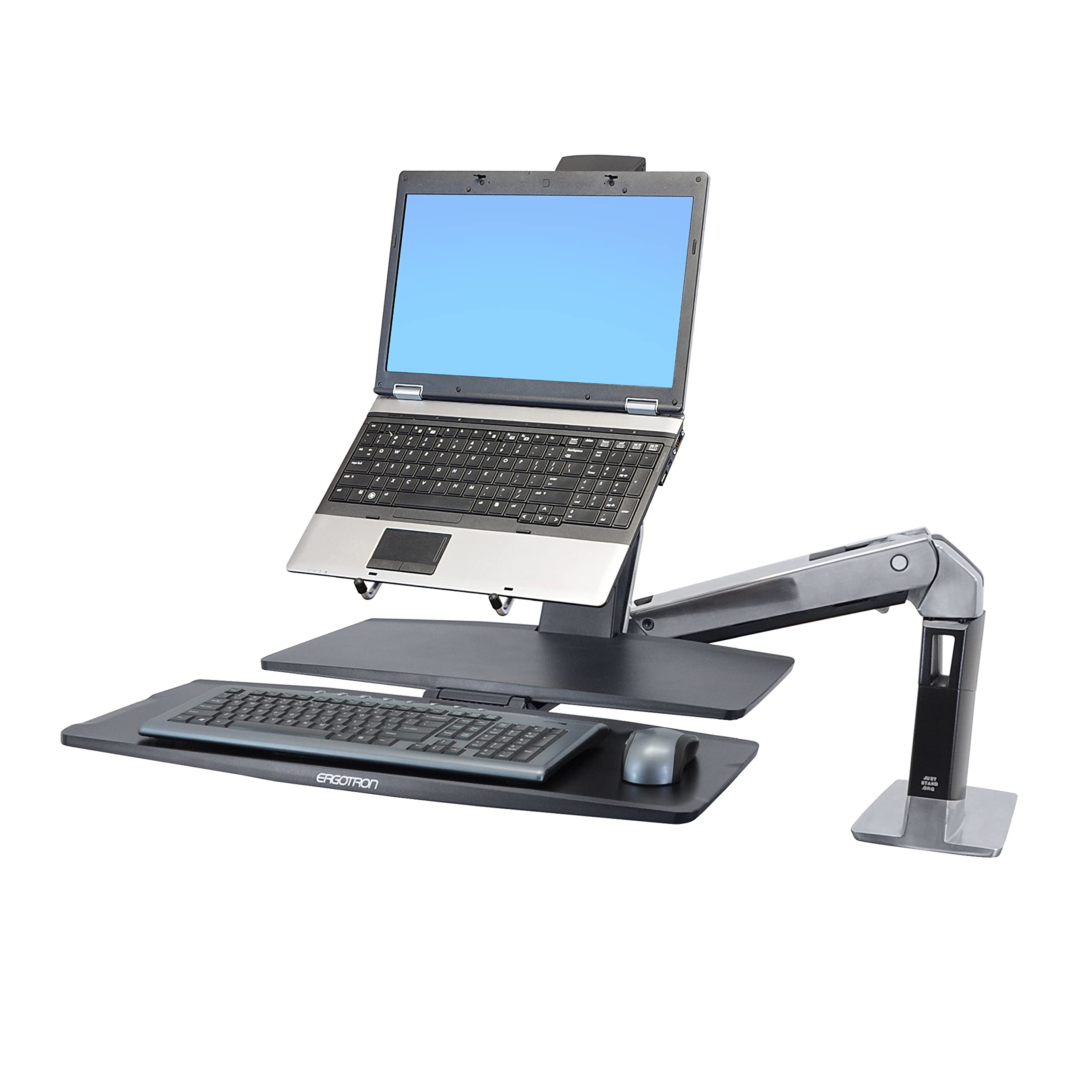 Ergotron WorkFit-A LD Single Monitor Standing Desk Converter Sit-Stand Workstation for Tabletops 5 to 15 lbs Level Keyboard — view 4