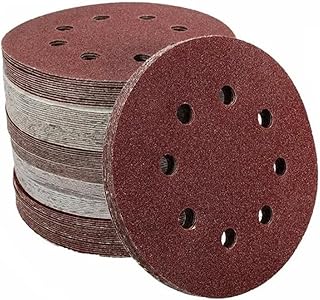 Edward Tools 150 Piece Sanding Discs Set for Orbital Sander - 5” 8 Hole Compatible with Dewalt, Bosch, Black+Decker, and More - 10 Grades - 60,80,100,120,150180, 240,320,400,600 - Round Sandpaper Pads