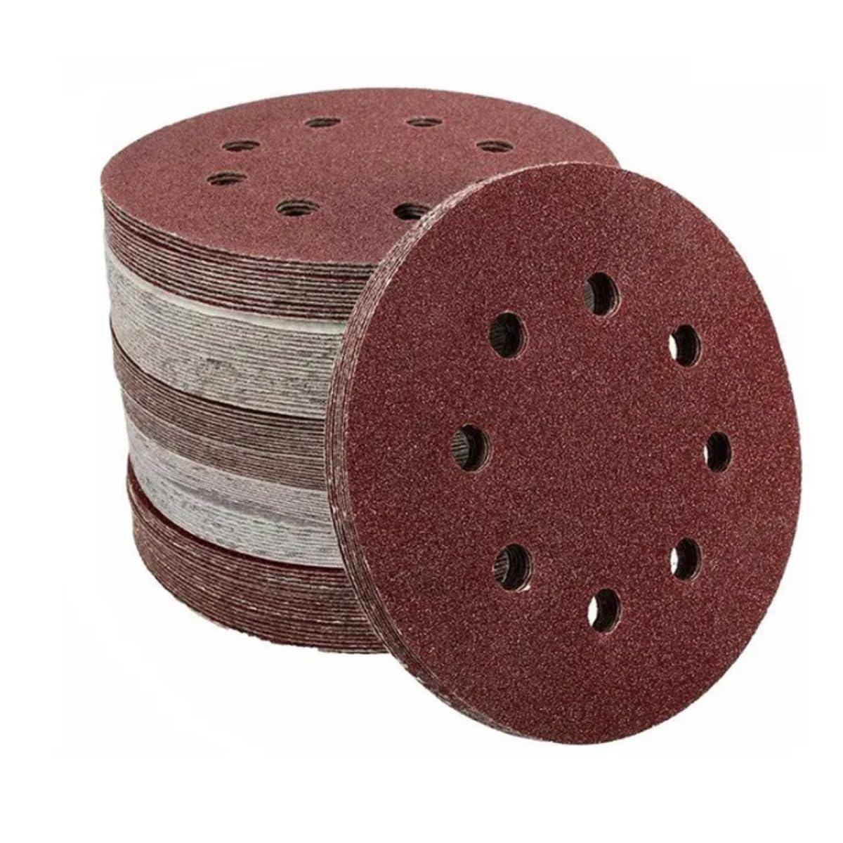 Edward Tools 150 Piece Sanding Discs Set for Orbital Sander - 5” 8 Hole Compatible with Dewalt, Bosch, Black+Decker, and More - 10 Grades - 60,80,100,120,150180, 240,320,400,600 - Round Sandpaper Pads