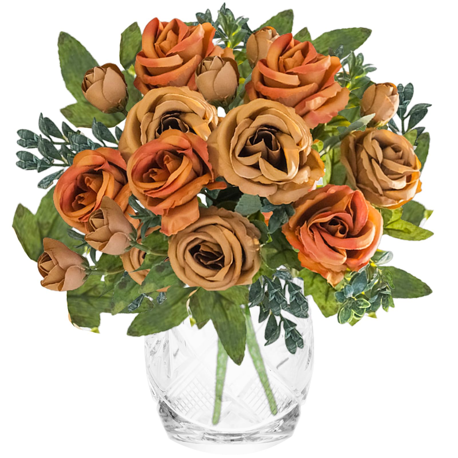 astylishome Faux Flowers that Look Real for Grave Artificial Flowers Fake Rose Silk Bouquet Decor Plastic Flower Arrangements Wedding Decoration Table Centerpieces 3206 โ image 1