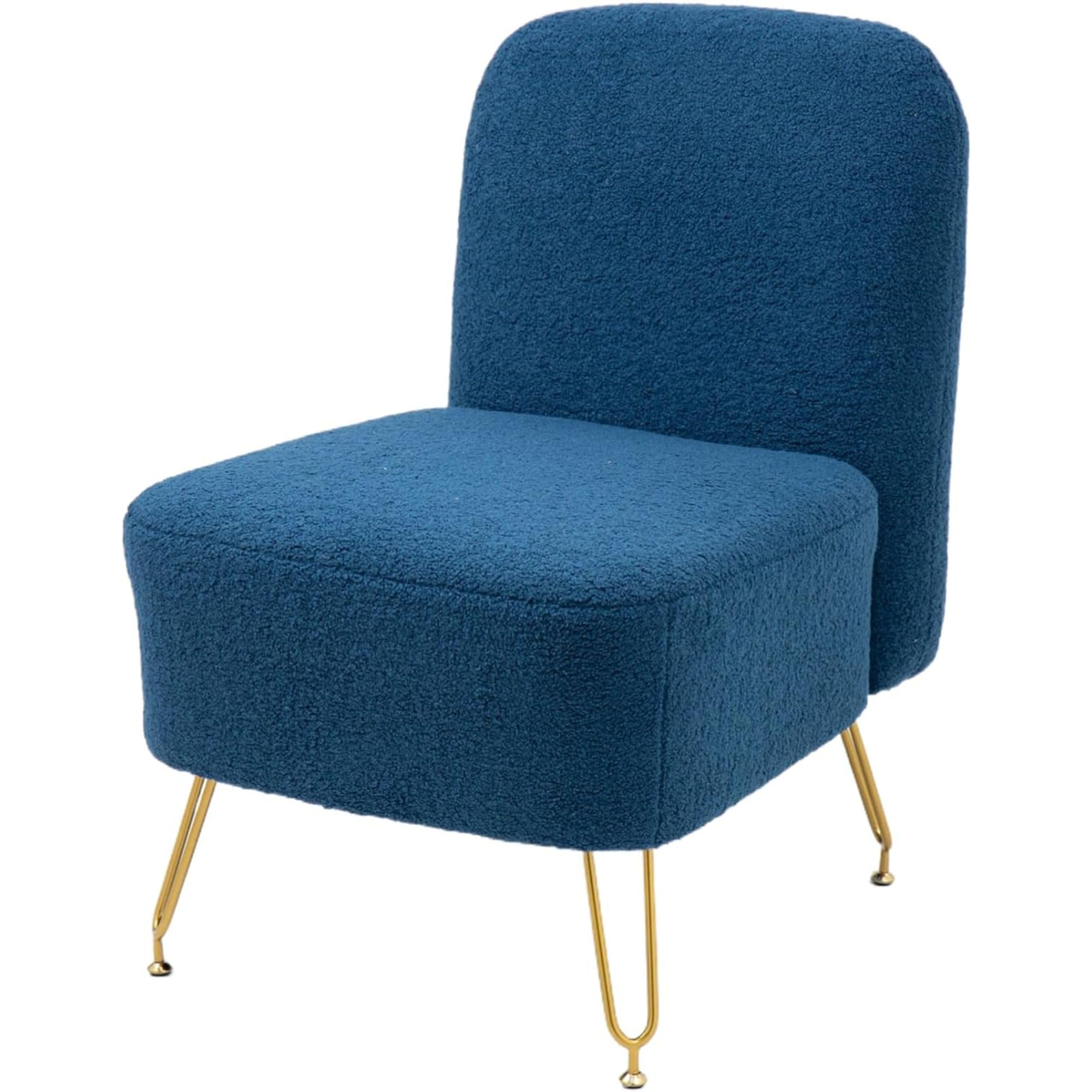 yoyomax Boucle Sofa, Modern Accent, Leisure Reading Upholstered Chair for Living Makeup Room/Bedroom, Navy