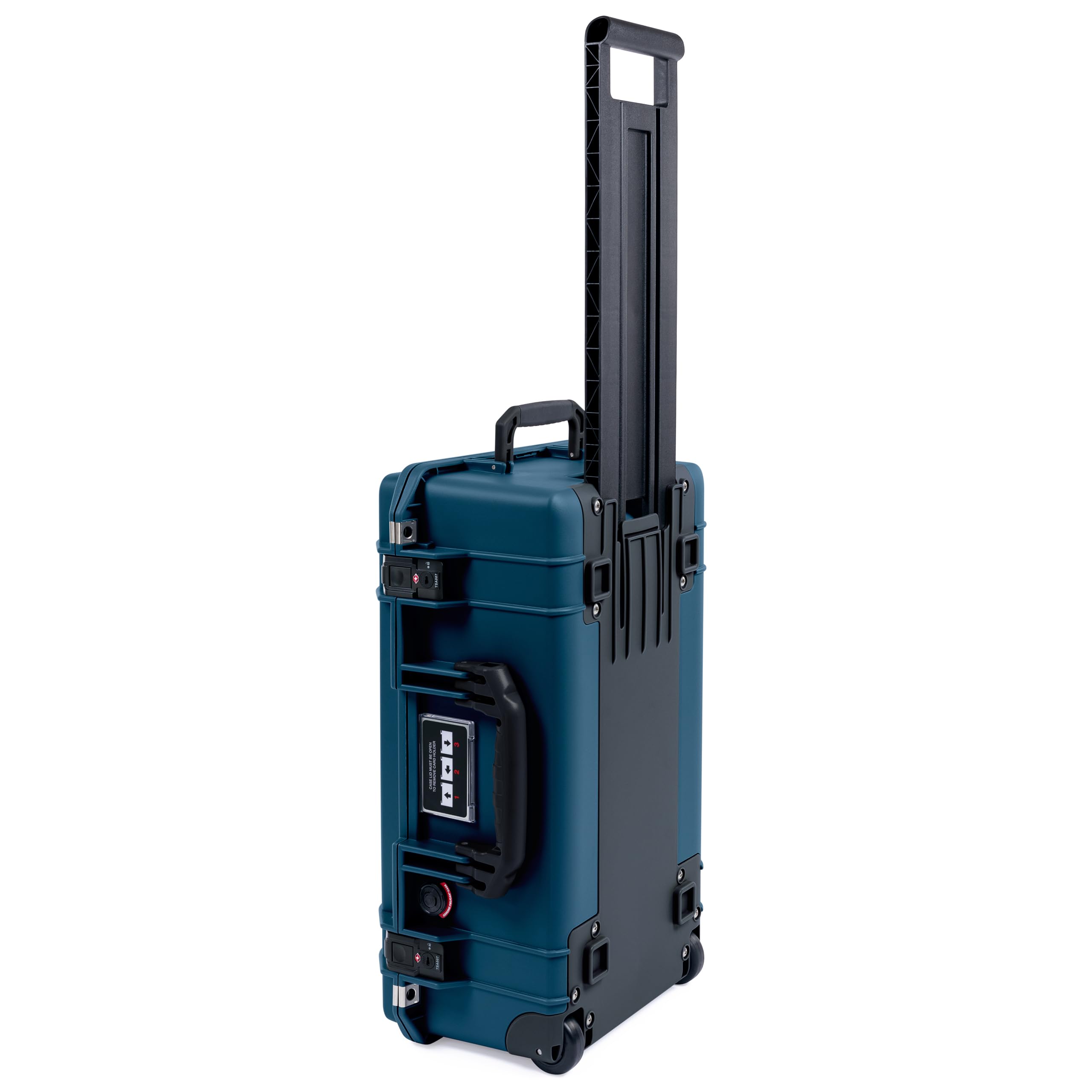 Pelican Air 1535 Carry-on Case by ColorCase - Deep Pacific Blue - Medium Size Waterproof (Empty) - Black Handles & TSA Locking Latches