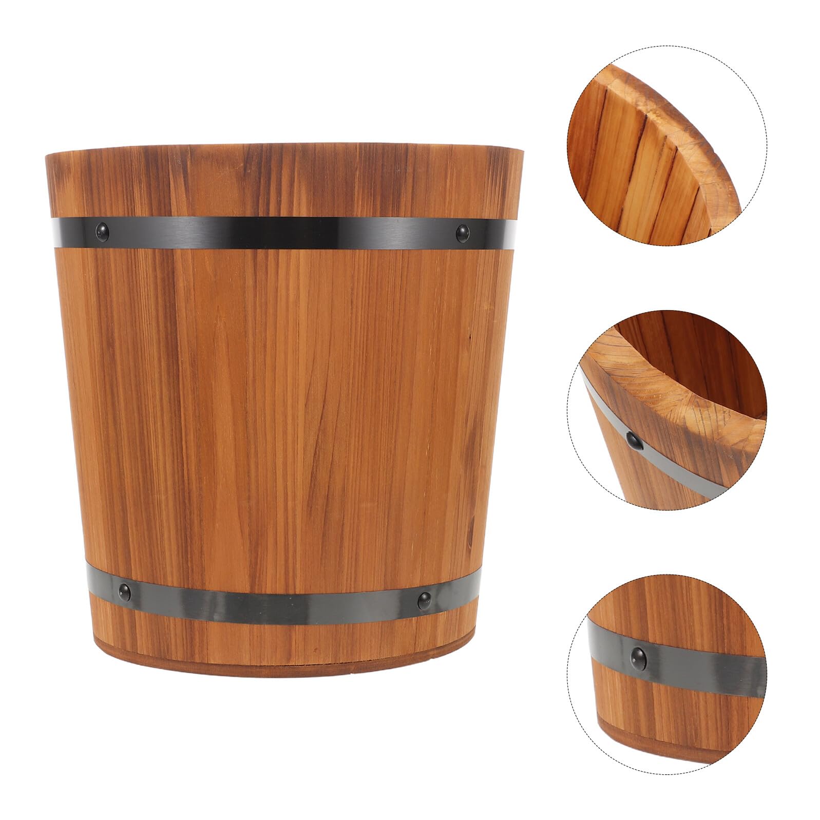 DOITOOL Contenedor de Arroz de Madera Cubo de Arroz para Granos y Cereales Contenedor de Alimentos para Cocina Organizar
