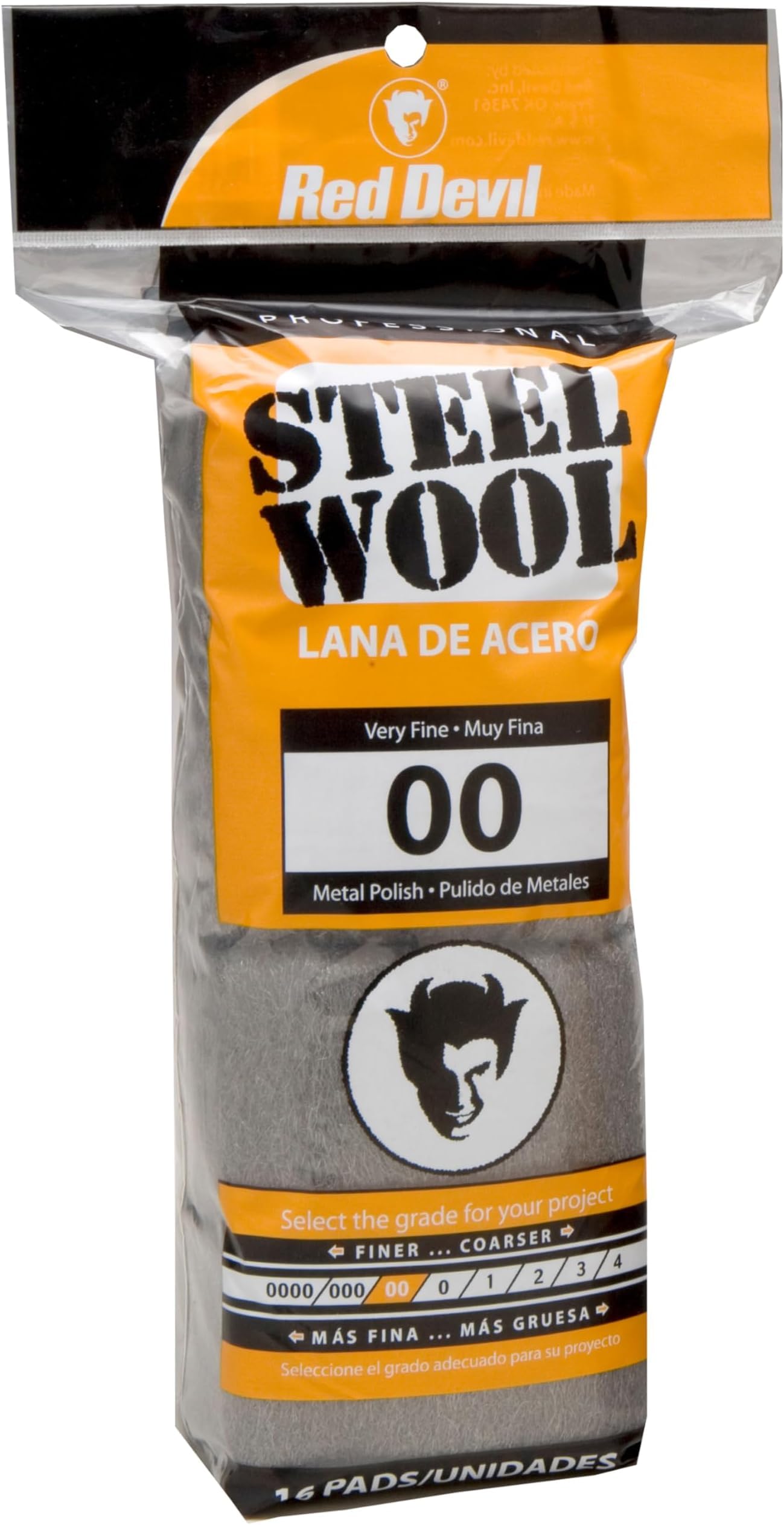 Red Devil 0312 Steel Wool, 00 Very Fine, (16 Count), Black (Pack of 6)